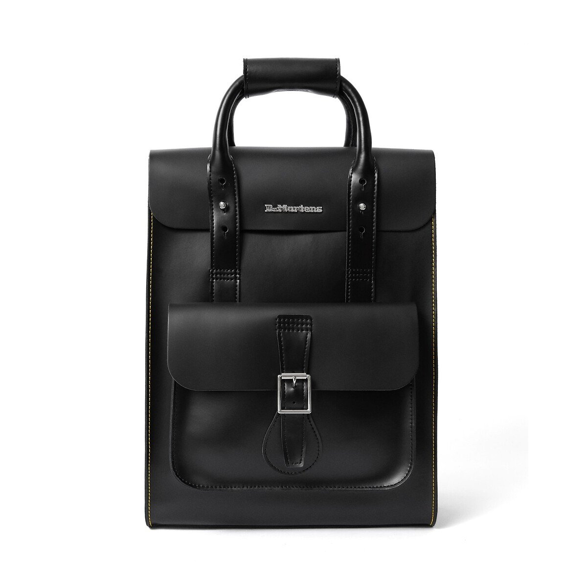 Sac à dos à compartiments, en cuir Kiev et Smooth noir, DR. MARTENS