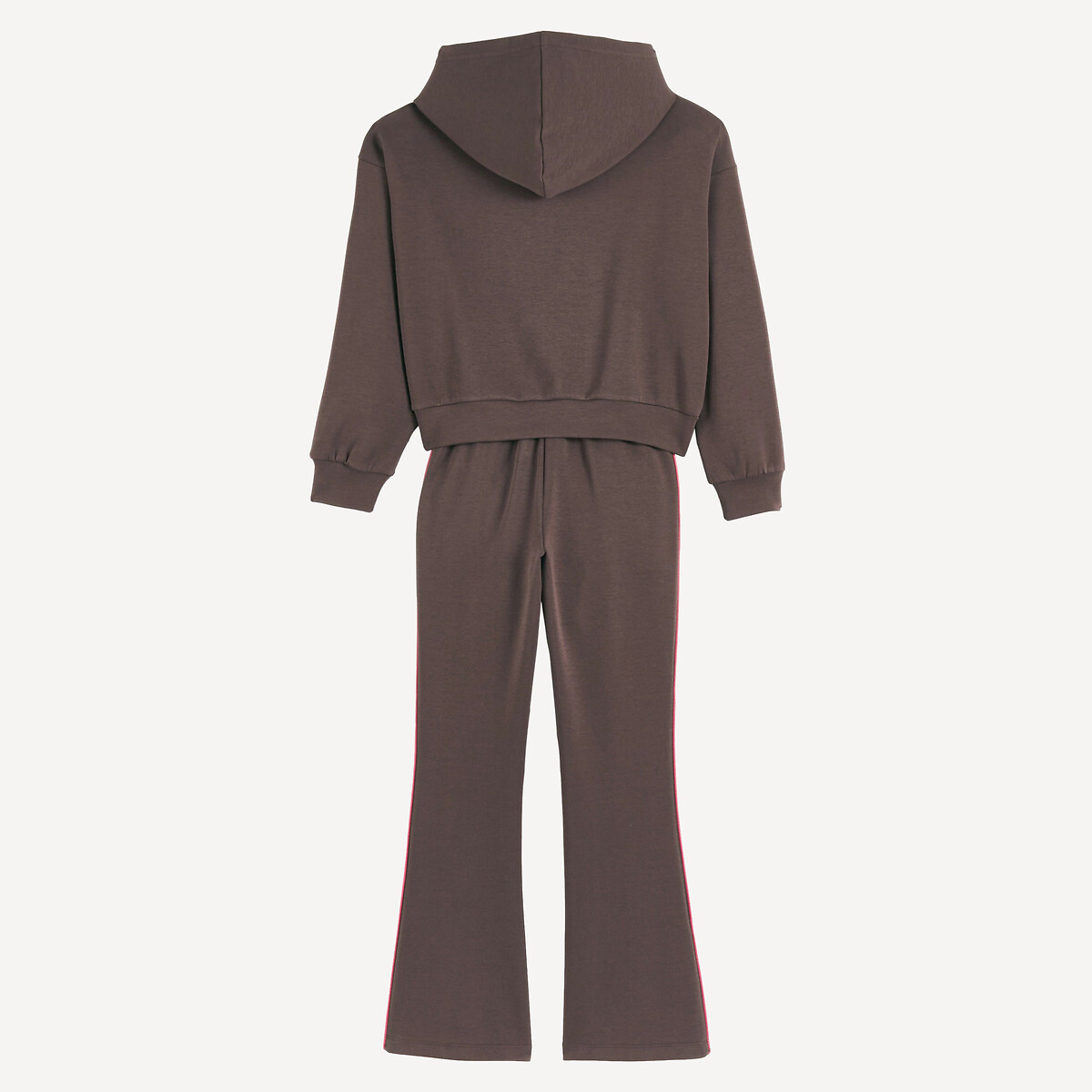 Conjunto de 2 piezas, sudadera de capucha con cremallera y pantalón de chándal marrón, LA REDOUTE COLLECTIONS