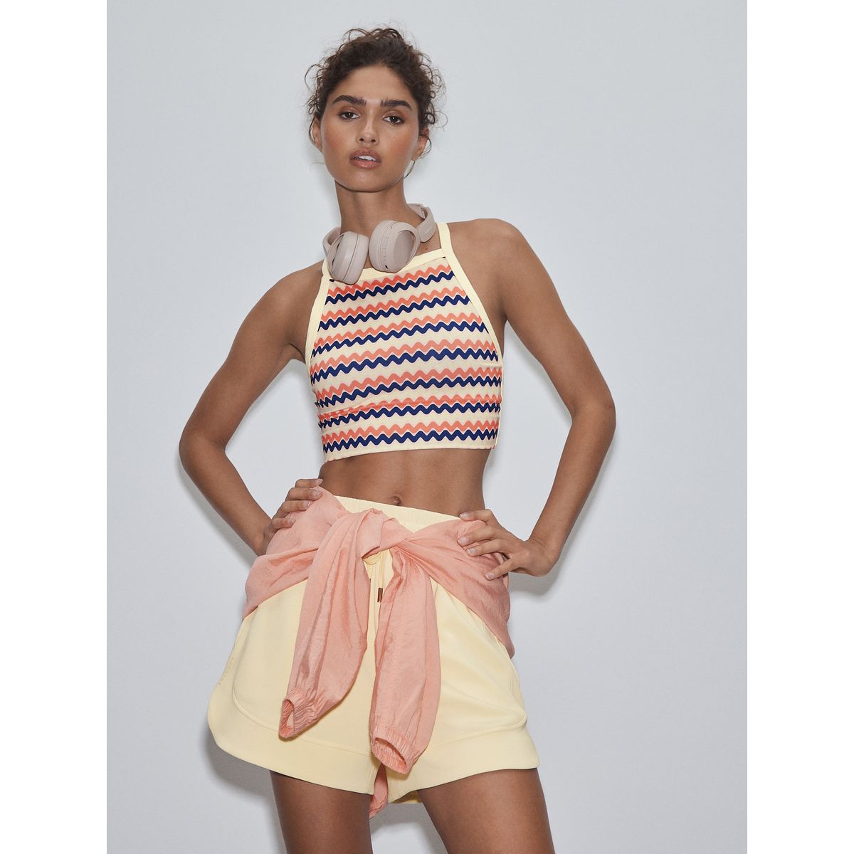 Brassière de sport dos nageur active power pêche rayures, NEXT