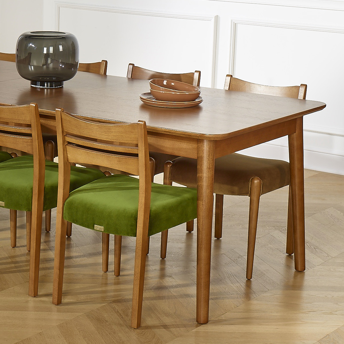 Table à manger rectangulaire style scandinave, 8/10 convives BEN marron, ROBIN DES BOIS