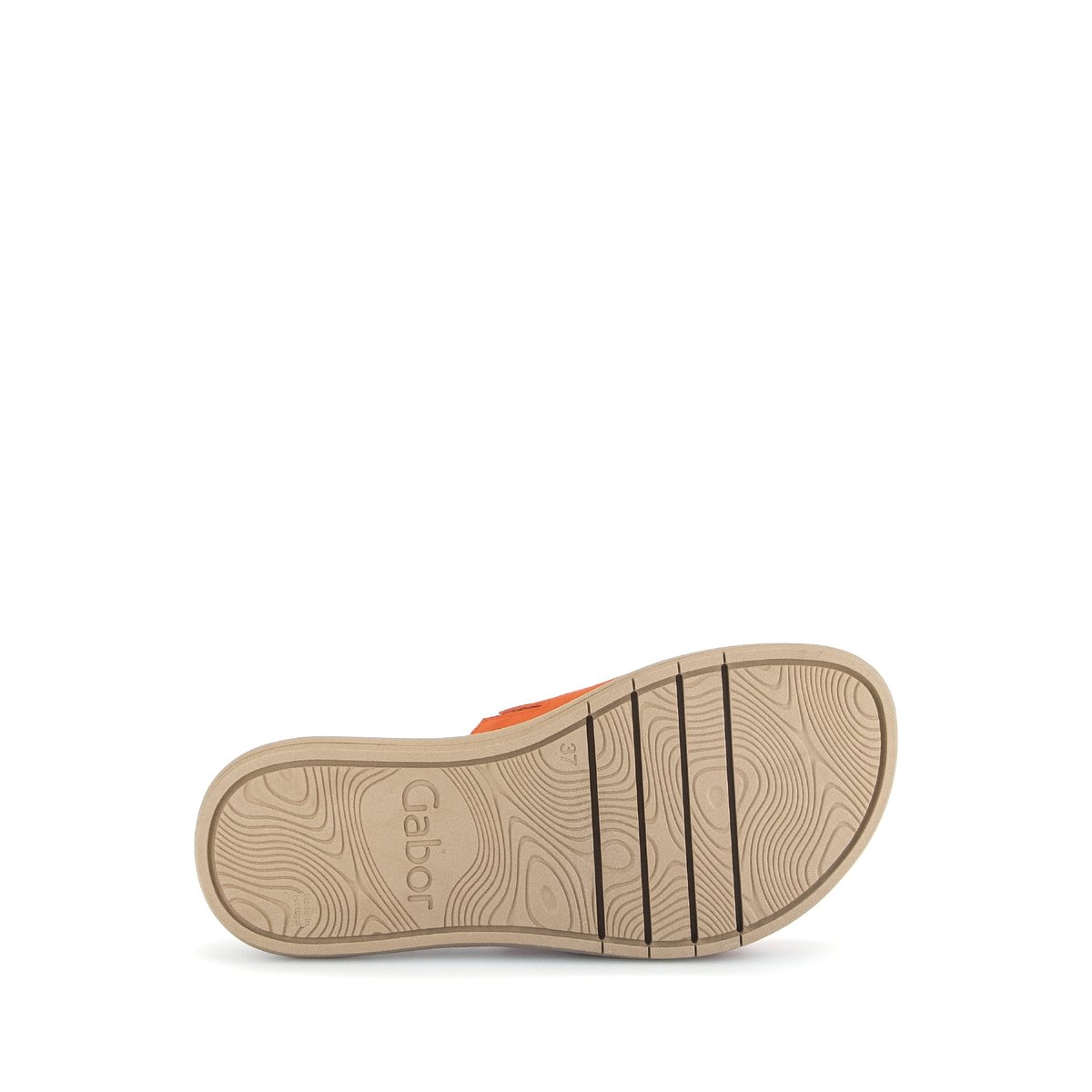 Mules en à talon compensé orange velours, GABOR