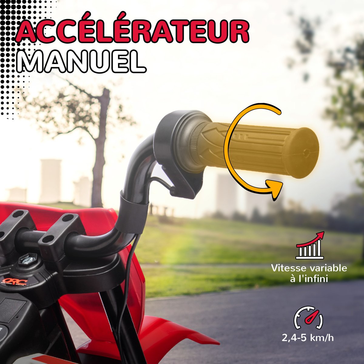 Moto électrique à conducteur assis PP Rouge rouge, AIYAPLAY