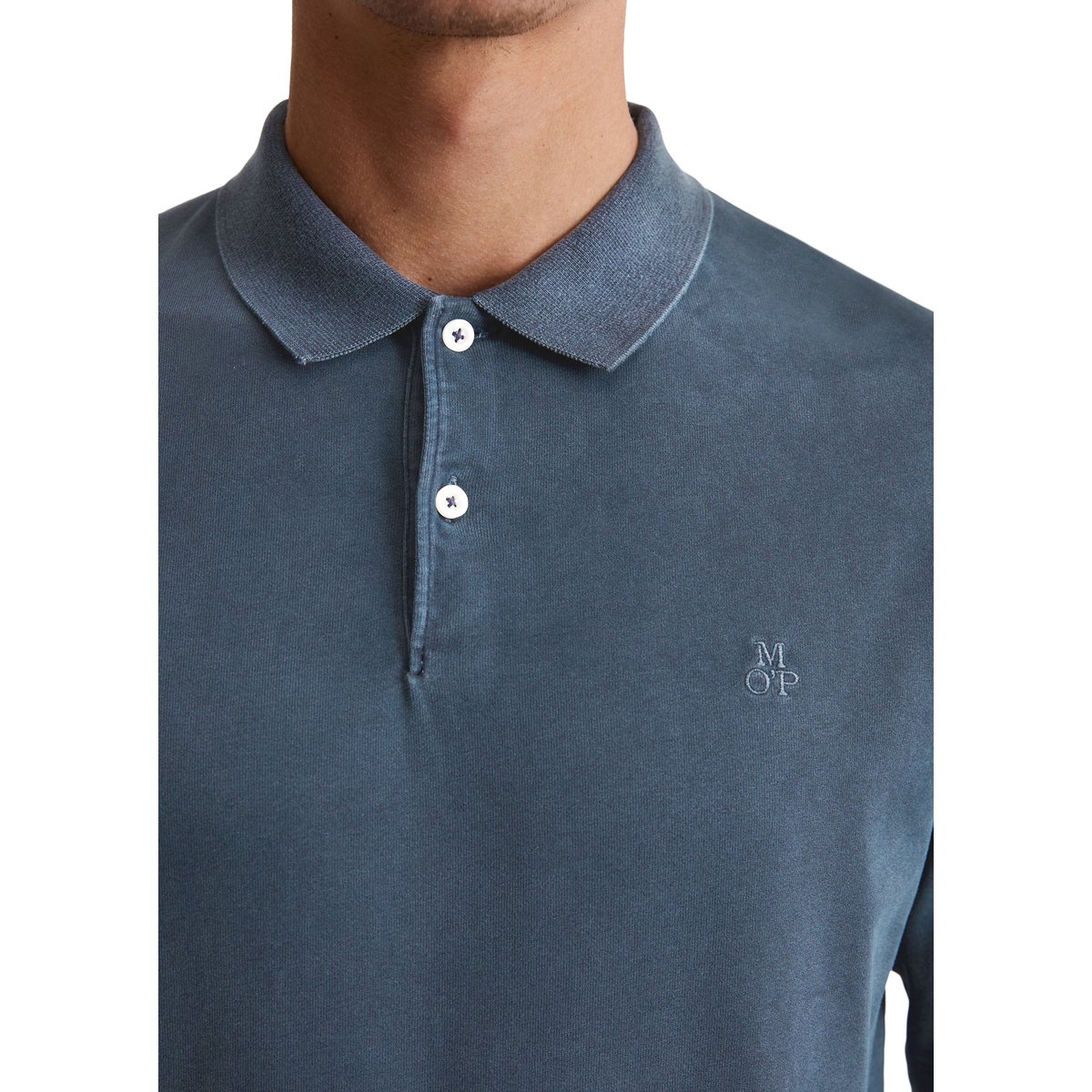 Polo en jersey régulier en pur coton biologique bleu, MARC O'POLO