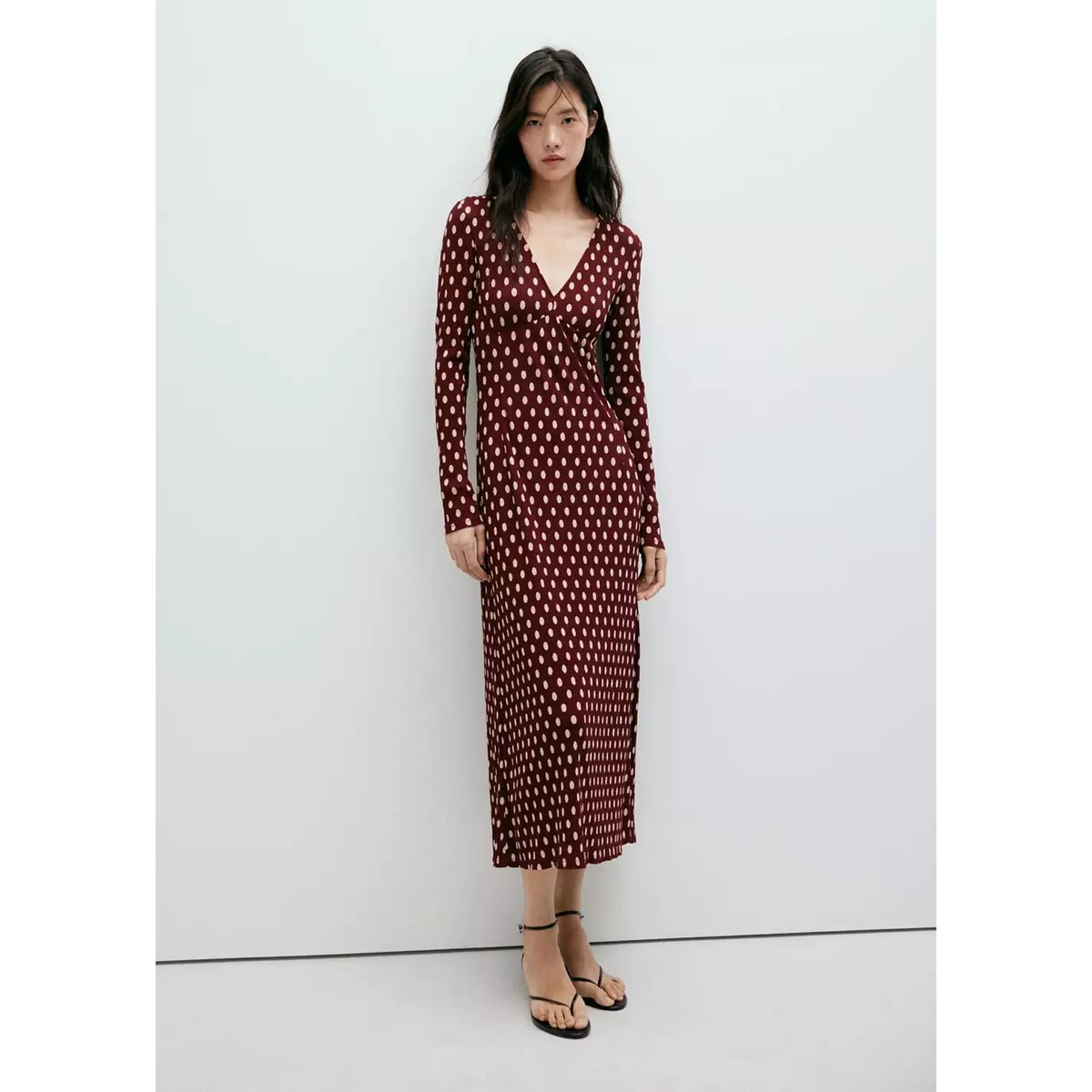 Robe pomelp grenat, MANGO