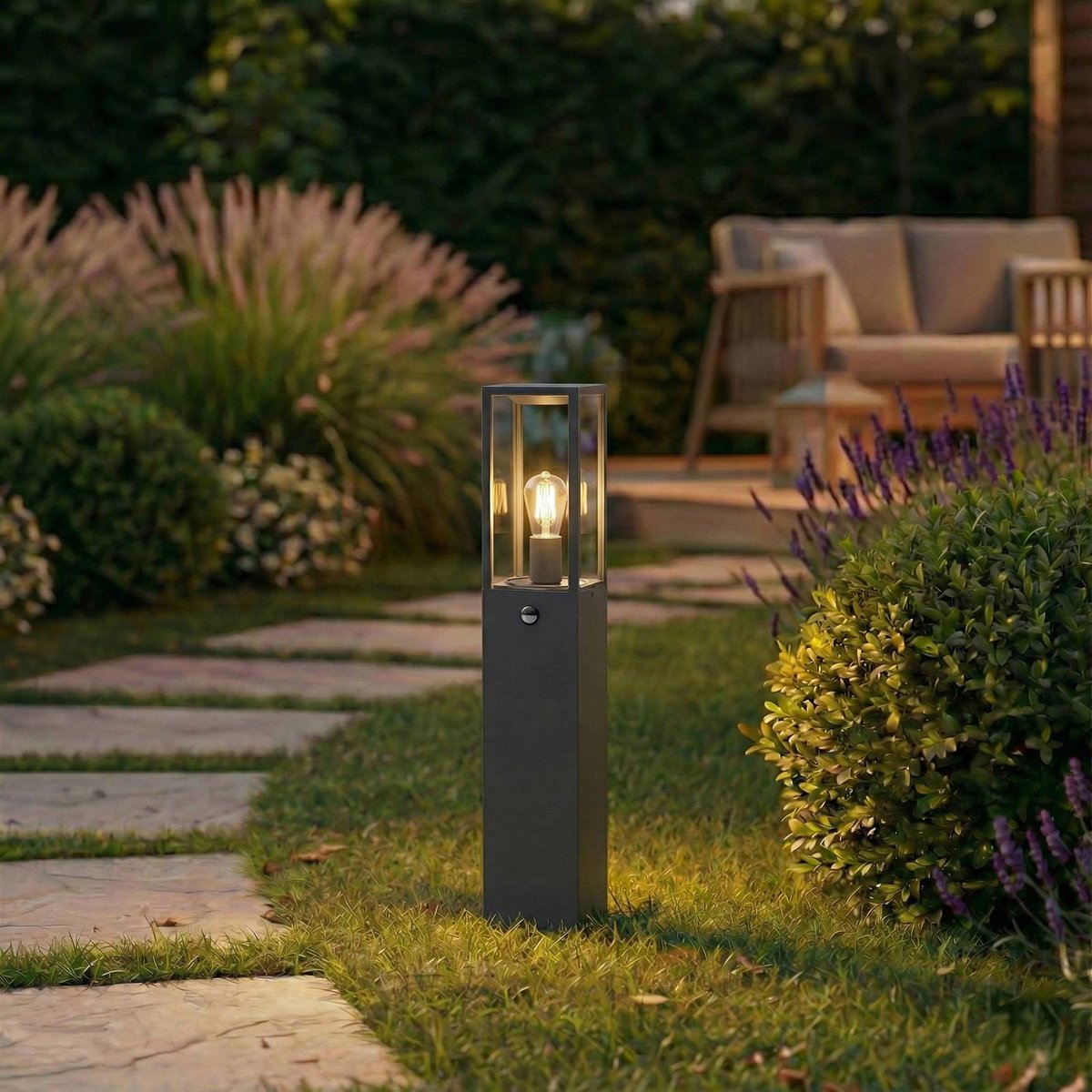 Luminaire extérieur en aluminium moderne anthracite, transparent, LINDBY
