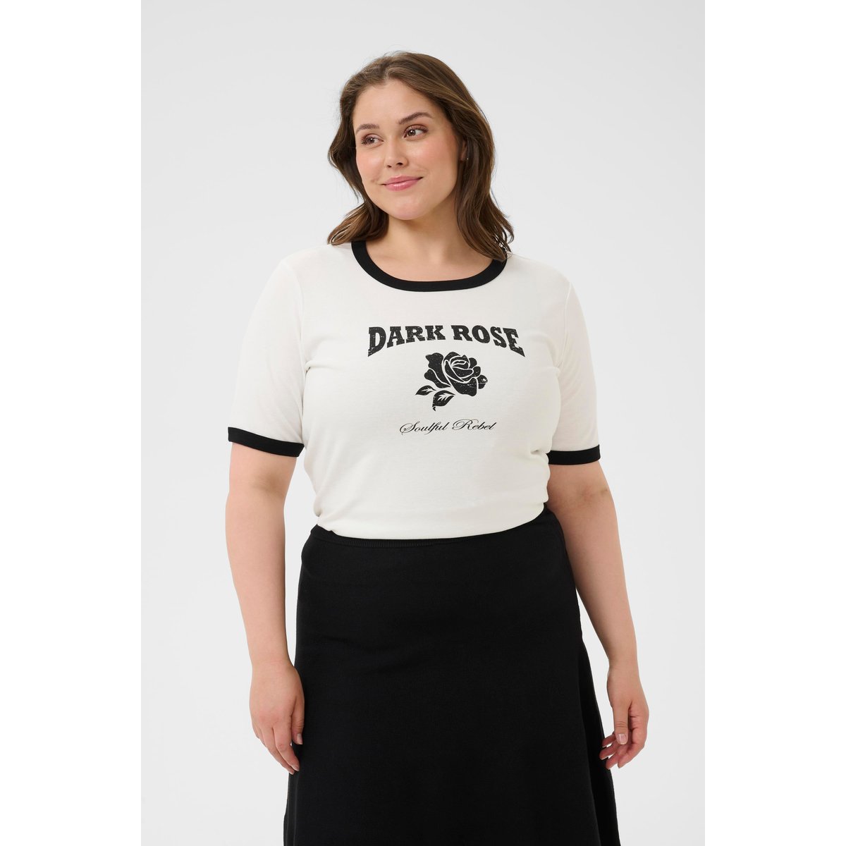 T-shirt à manches courtes blanc chalk, KAFFE CURVE