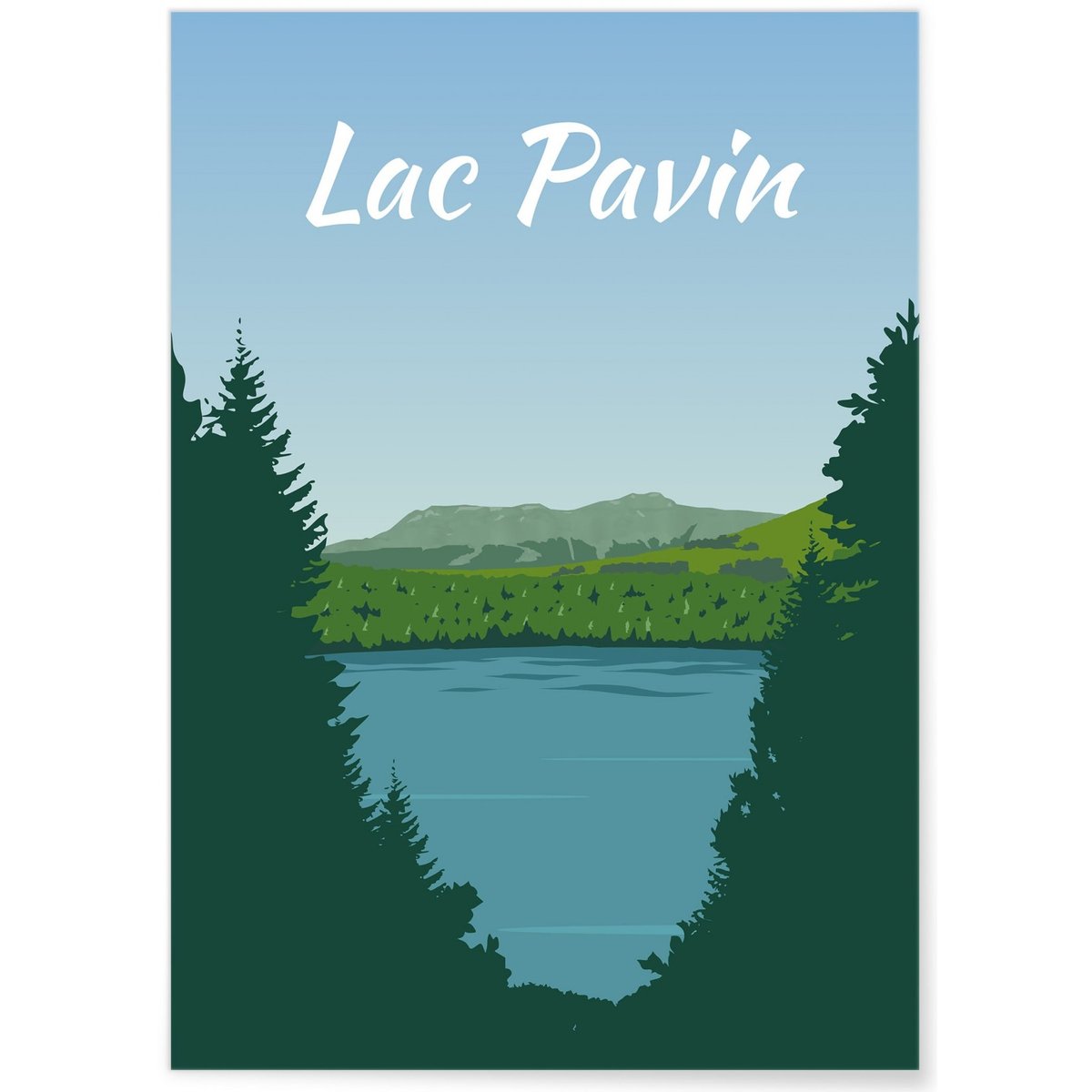 Affiche Lac Pavin blanc, L'AFFICHERIE