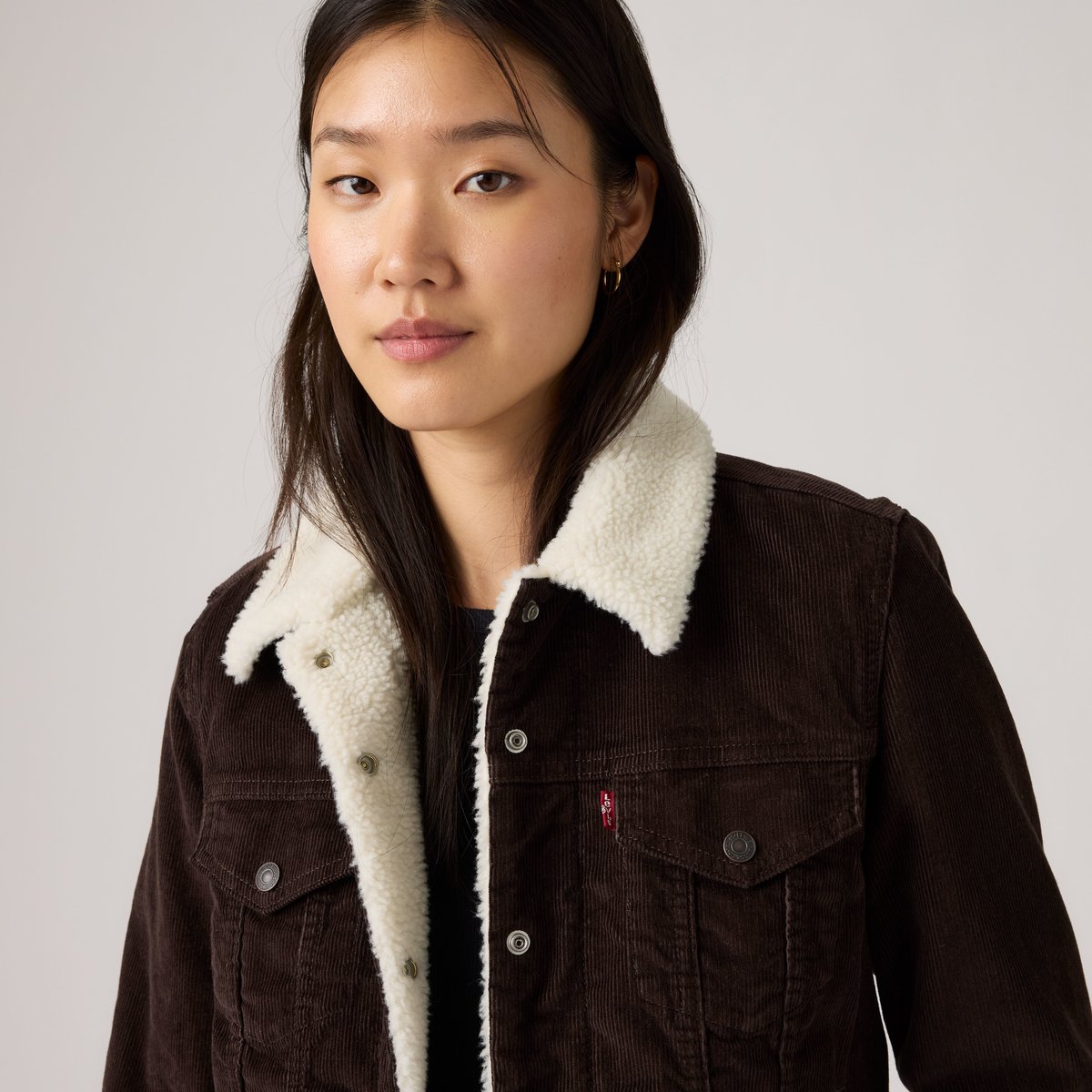 Veste Trucker Original Sherpa velours marron - java, LEVI'S