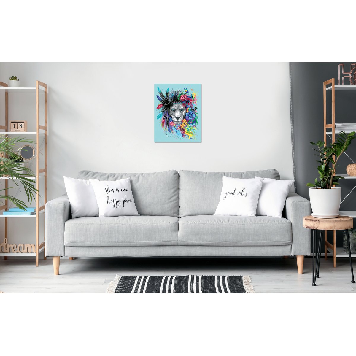 Creart - 24x30 cm - boho lion multicolore, RAVENSBURGER