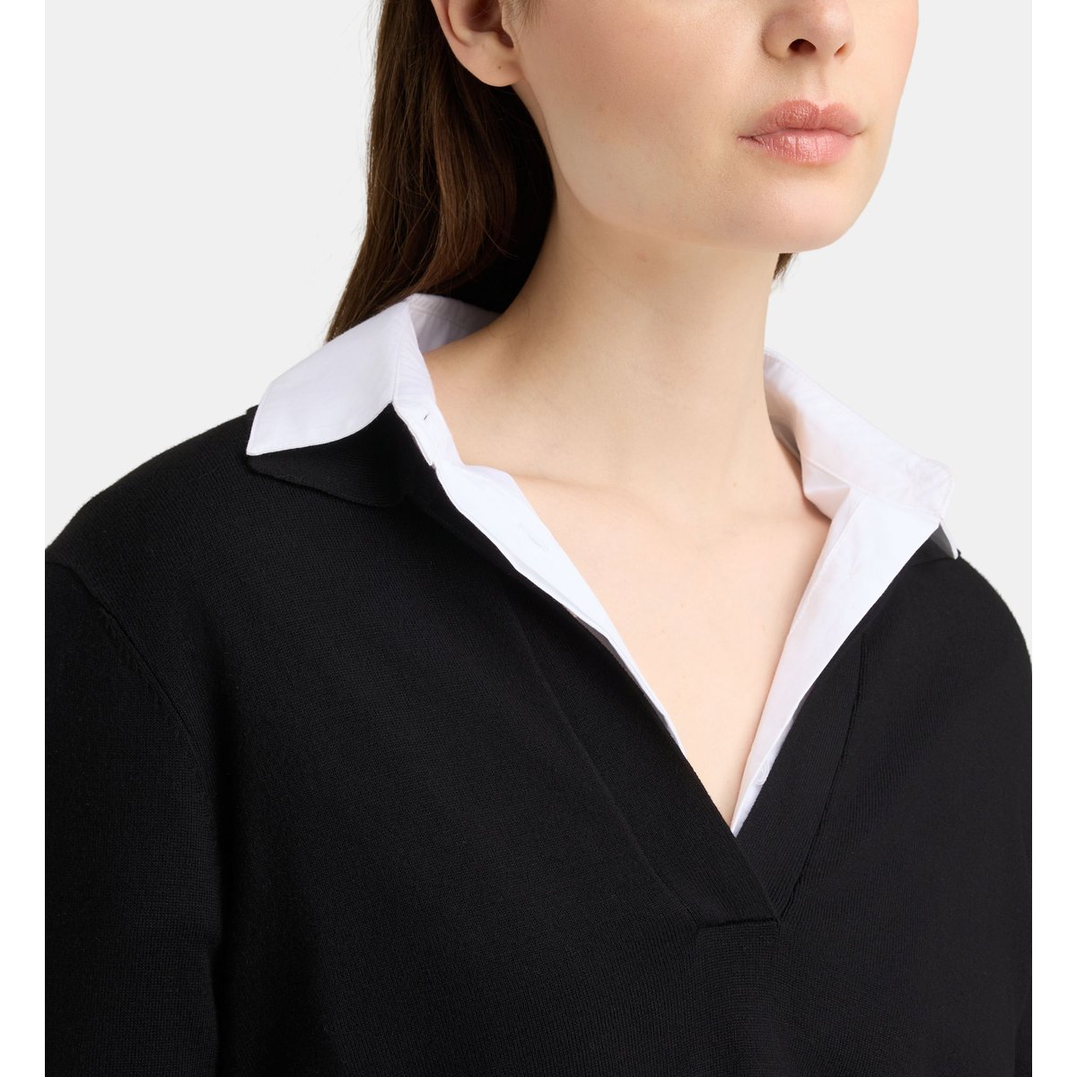 Pull droit nya polo noir, GALERIES LAFAYETTE