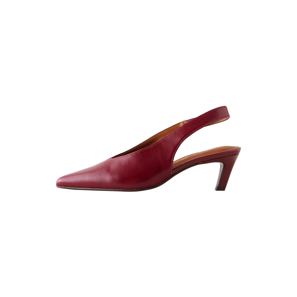 Chaussures en cuir bride arrière/bout pointu rouge, NEXT