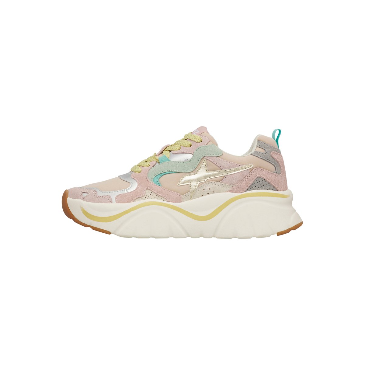 Sneakers en daim et tissu technique MIA-W. céleste-blanc, W6YZ
