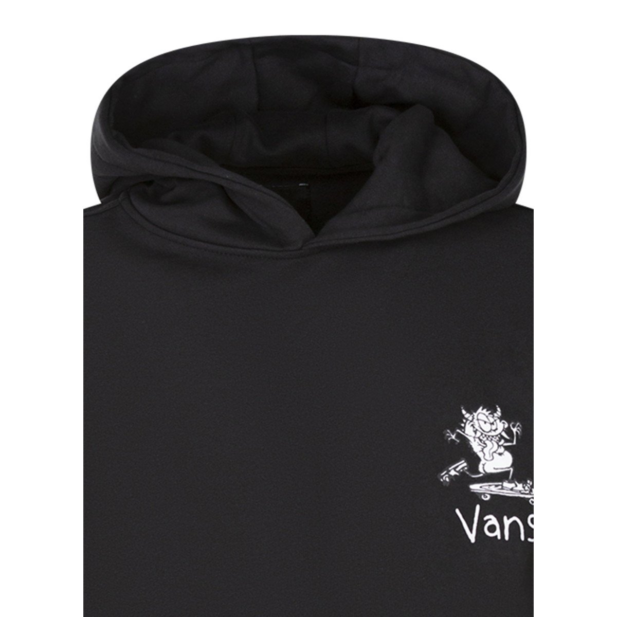 Sweat coton droit et col à capuche noir, VANS