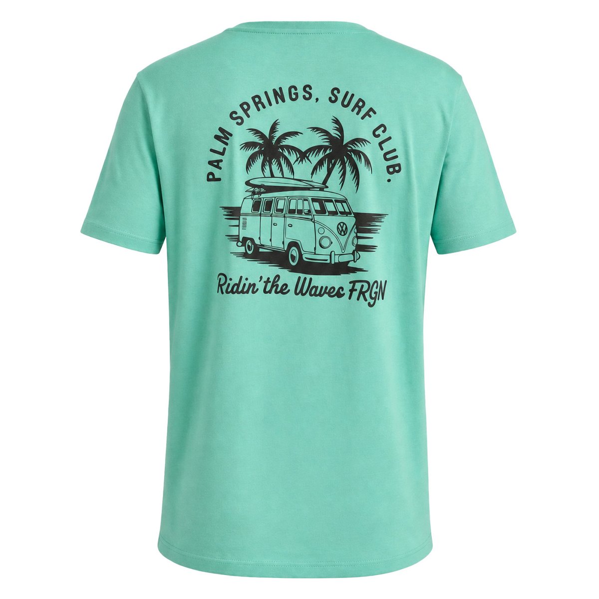 Tee Shirt en coton Club vert/noir, FREEGUN