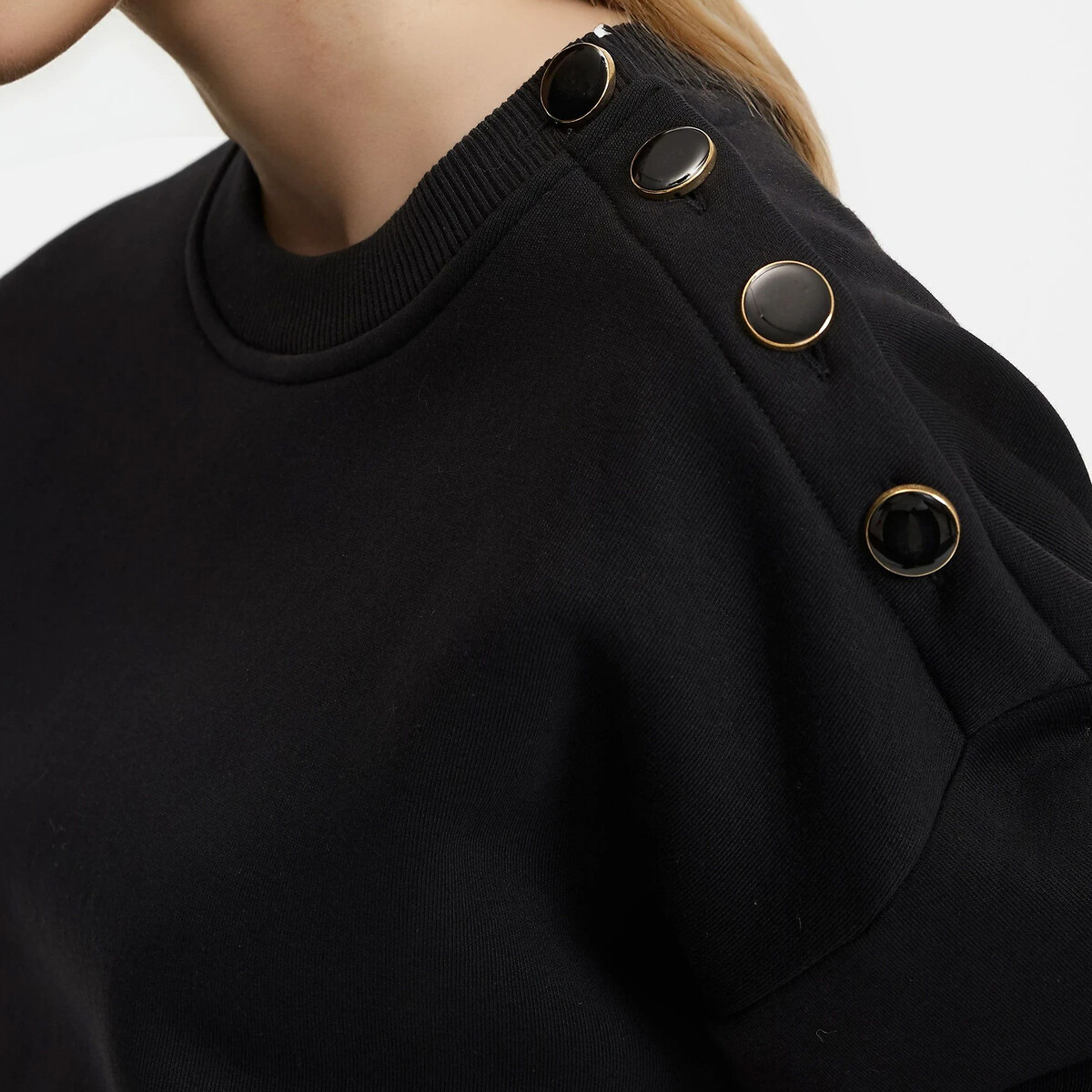 Crew Neck Sweatshirt black, LA REDOUTE COLLECTIONS