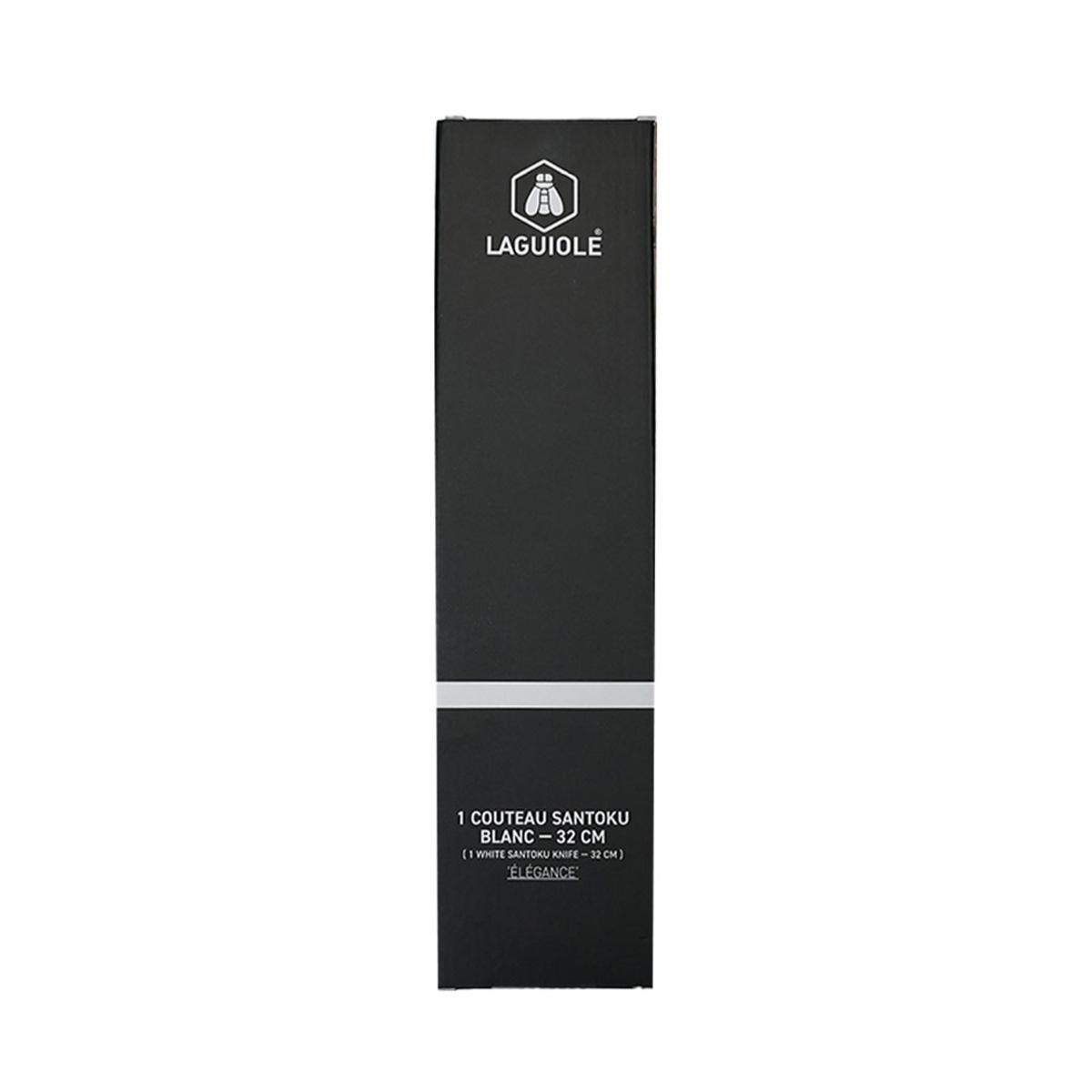 Couteau santoku blanc 32cm - "Elégance" couleur unique, LAGUIOLE CUISSON