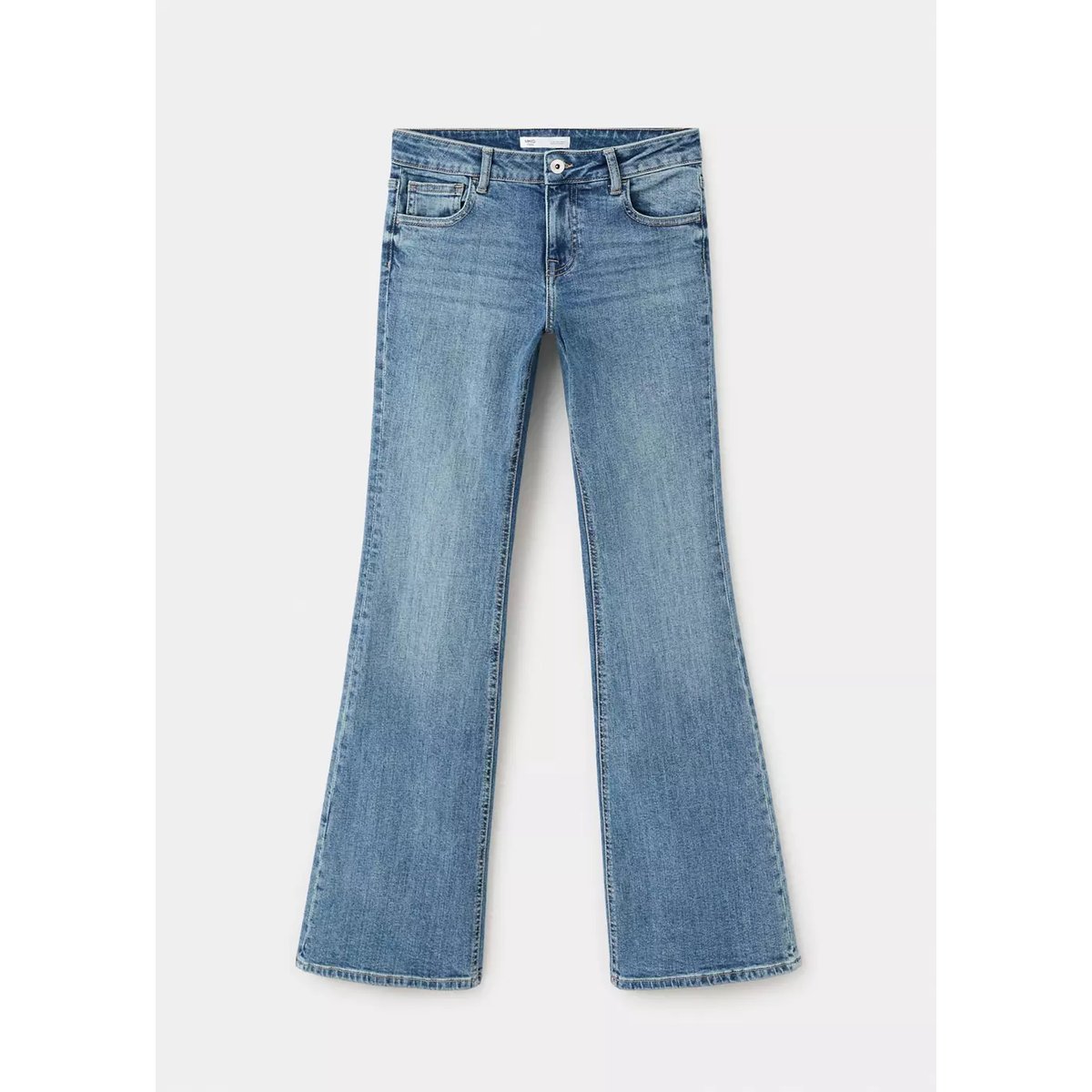 Jean flare regular waist bleu moyen vintage, MANGO TEEN