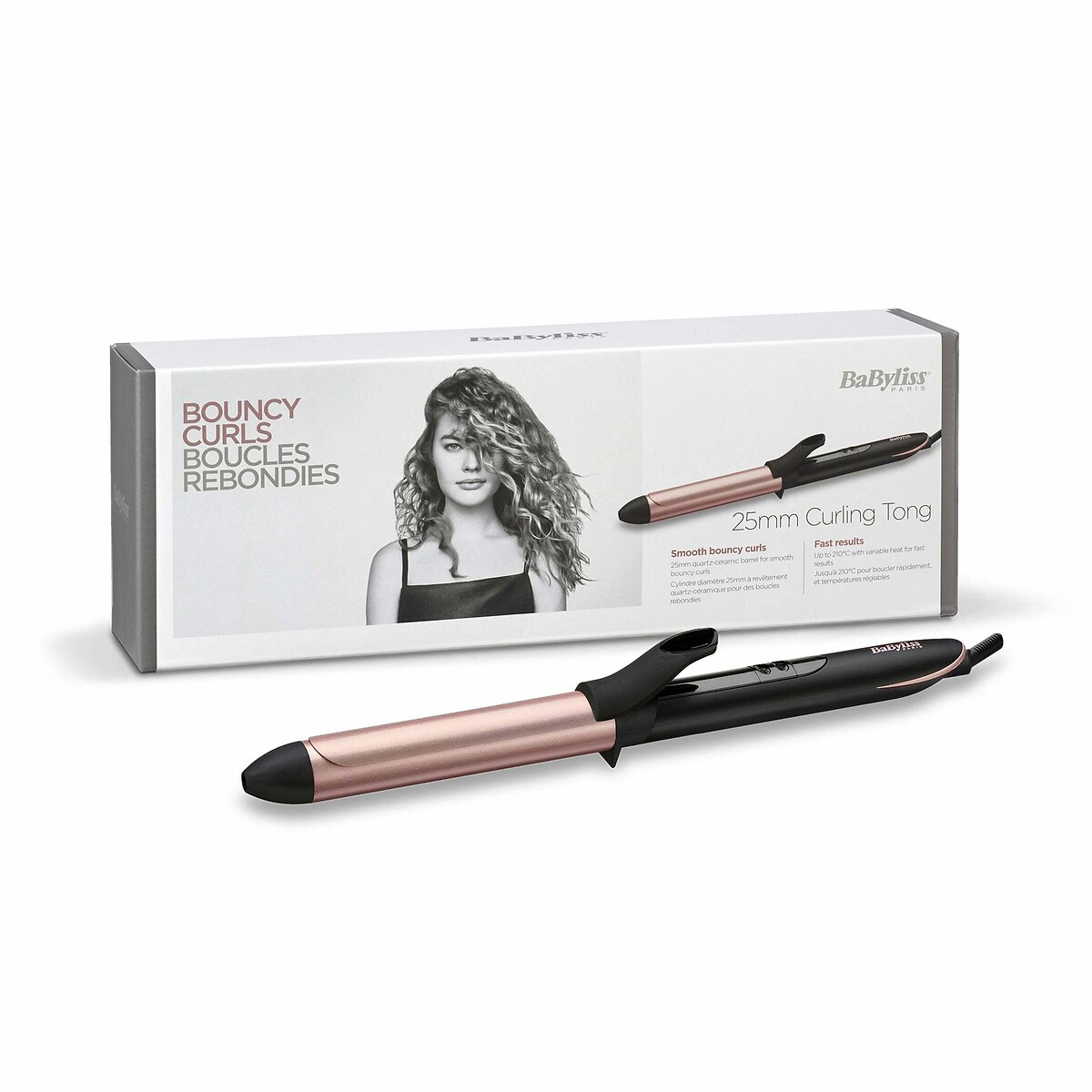 Modelador de caracóis 25mm Curling Tong preto/dourado, BABYLISS