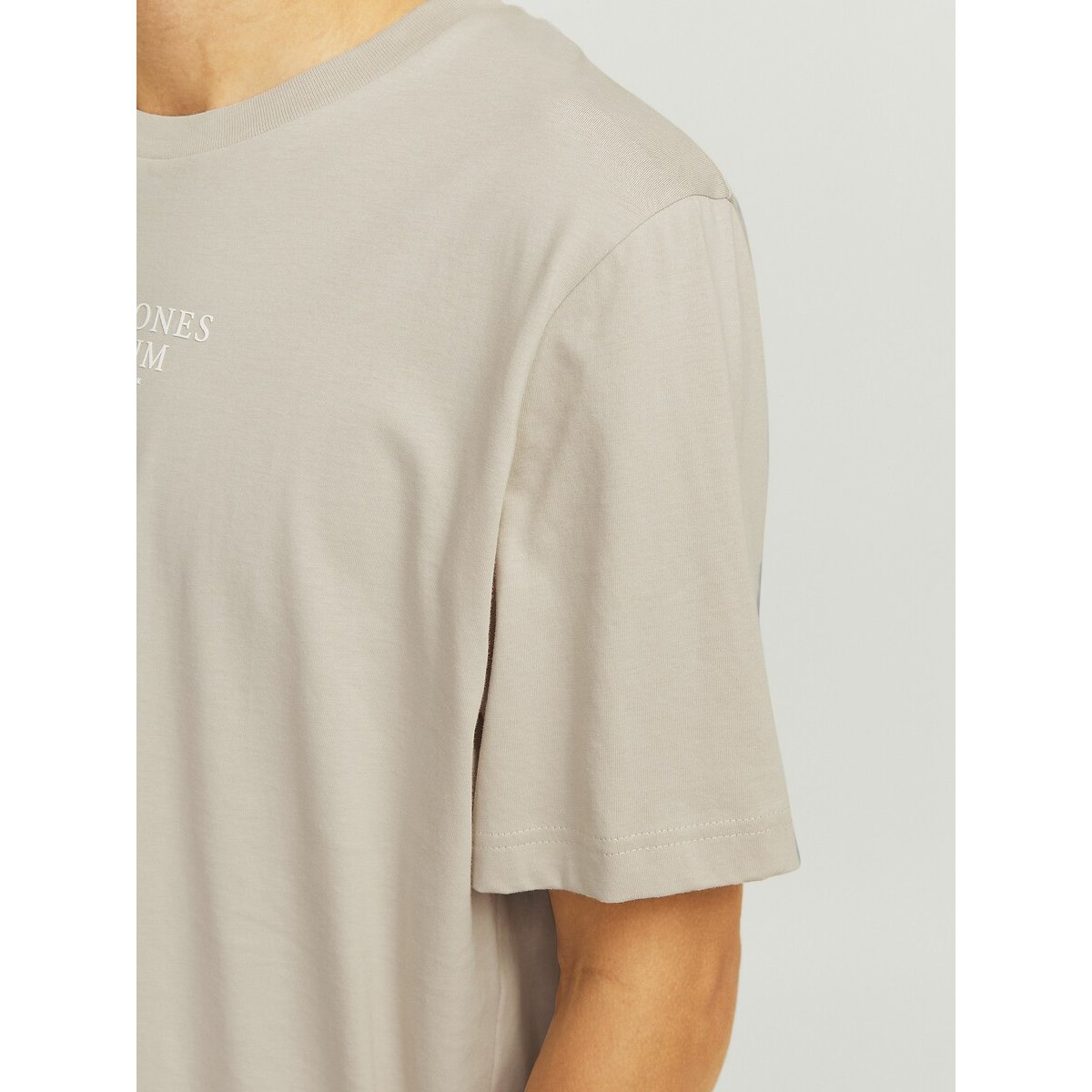 T-shirt col rond crème, JACK & JONES