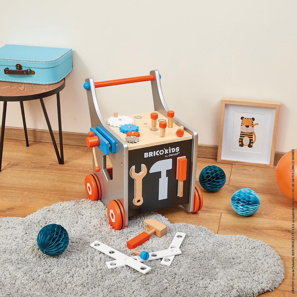 Jouet d'éveil chariot magnétique brico kids multicolore, JANOD