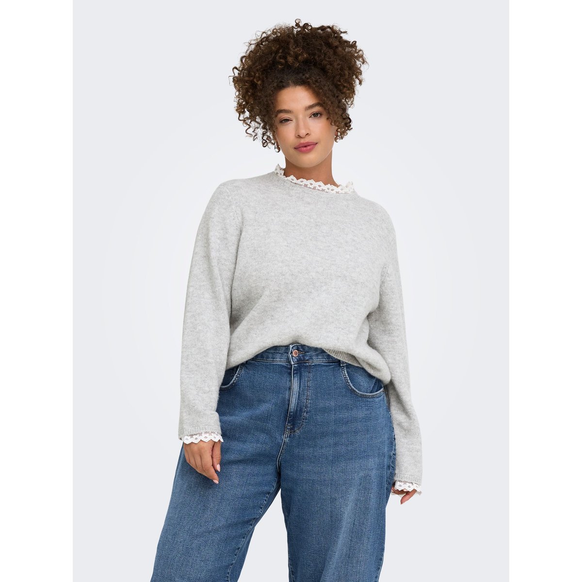Pull En Maille light grey melange 1, ONLY CARMAKOMA