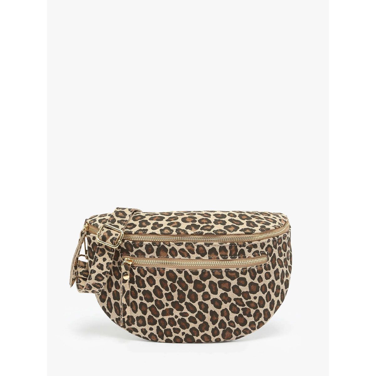 Sac banane Velvet Leopardo cuir larice p, MILANO