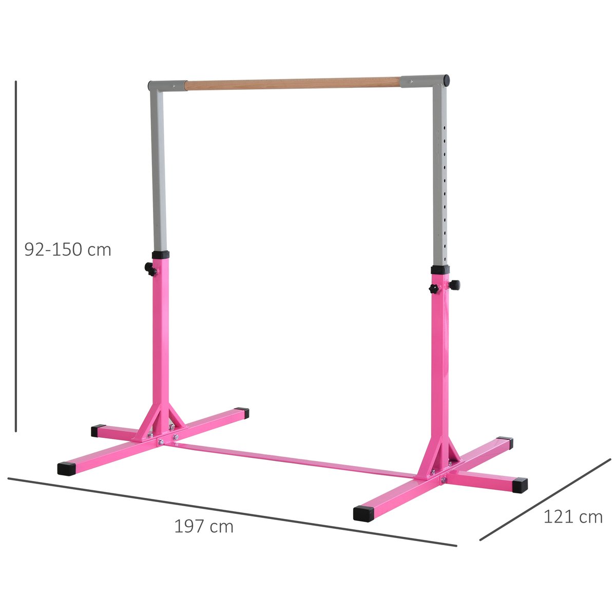 Barre de gymnastique pour enfants Acier Rose rose, HOMCOM