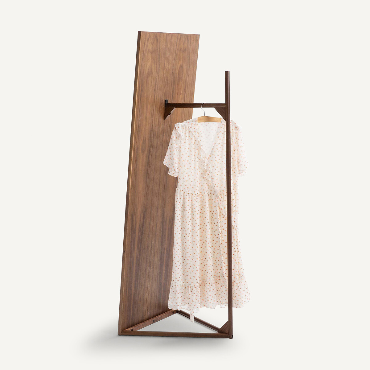 Miroir sur pied portant noyer massif H178, Zindlo noyer, AM.PM