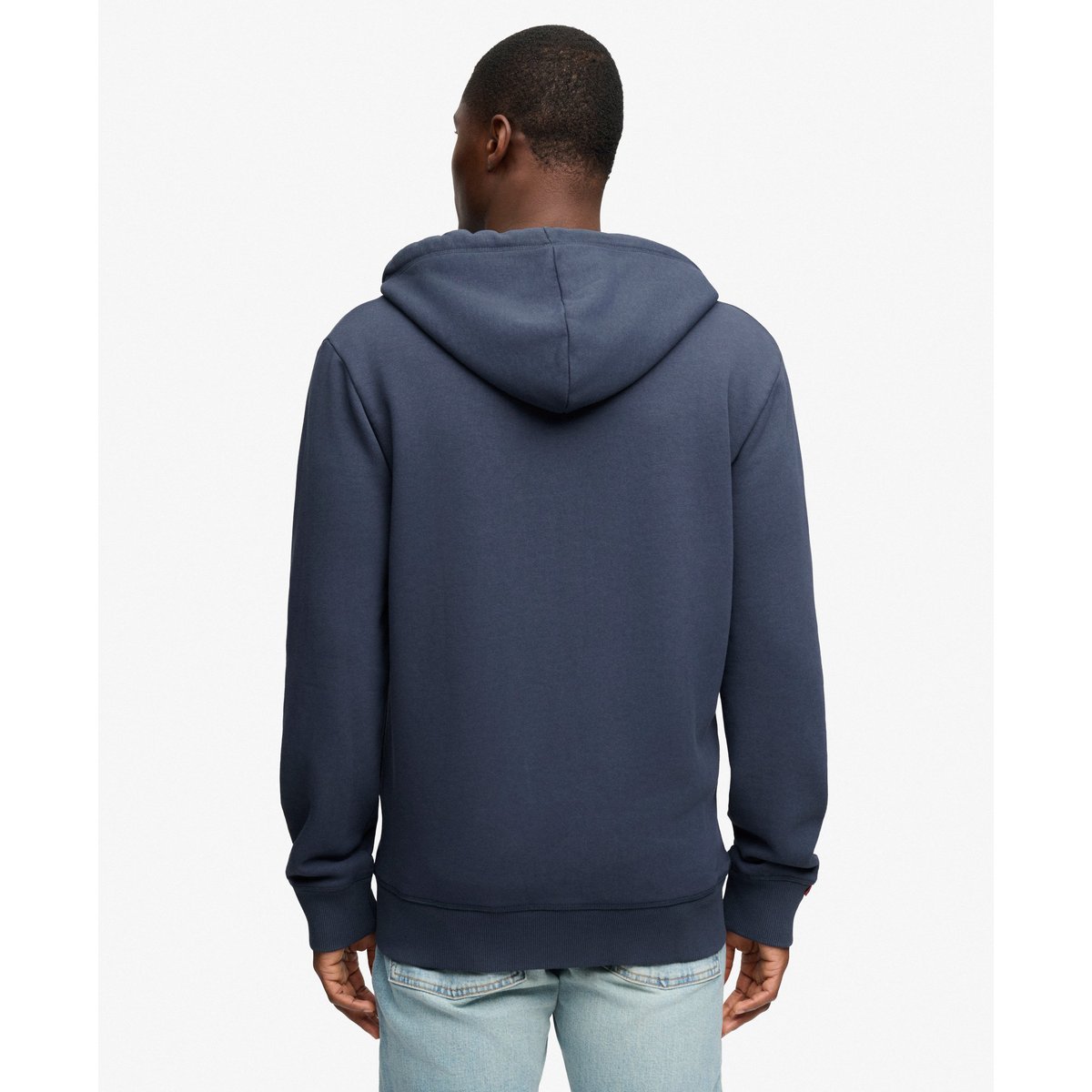 Sweat zippé à capuche Vintage Logo coupe décontractée bleu marine standard, SUPERDRY
