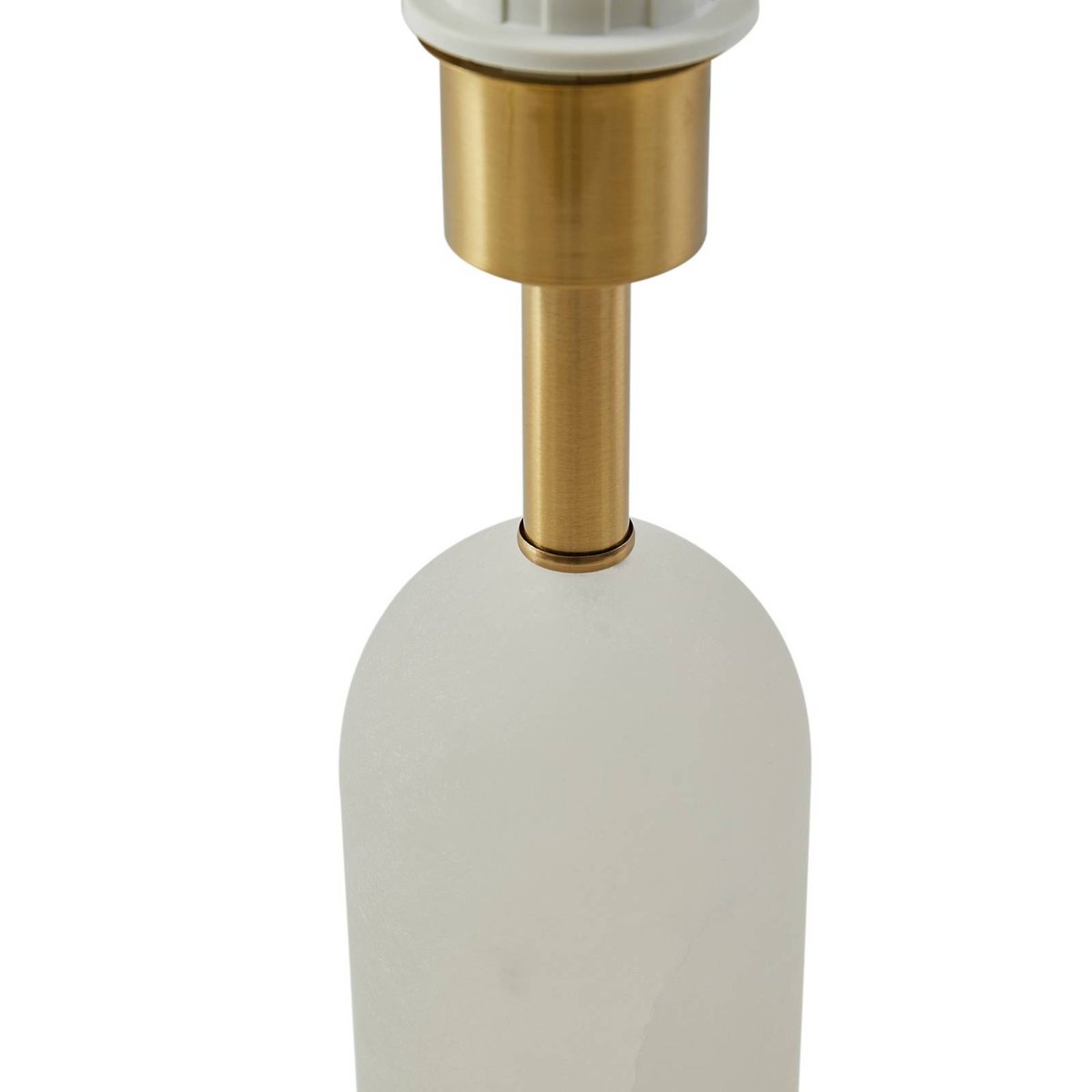 Lampe à poser en textile scandinave blanc, gris, or, LINDBY