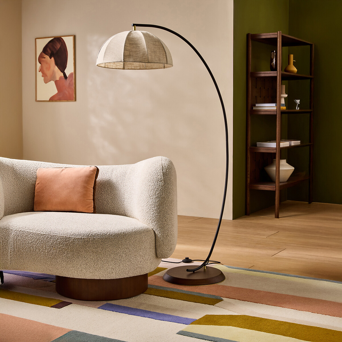 MADE.COM Benny Arching Floor Lamp cream, MADE