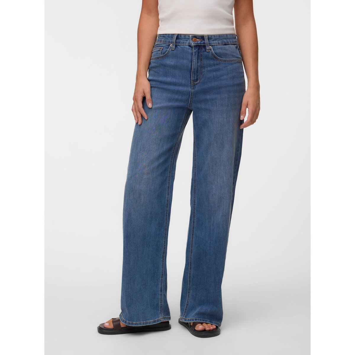 Jean À Coupe Large medium blue denim, VERO MODA