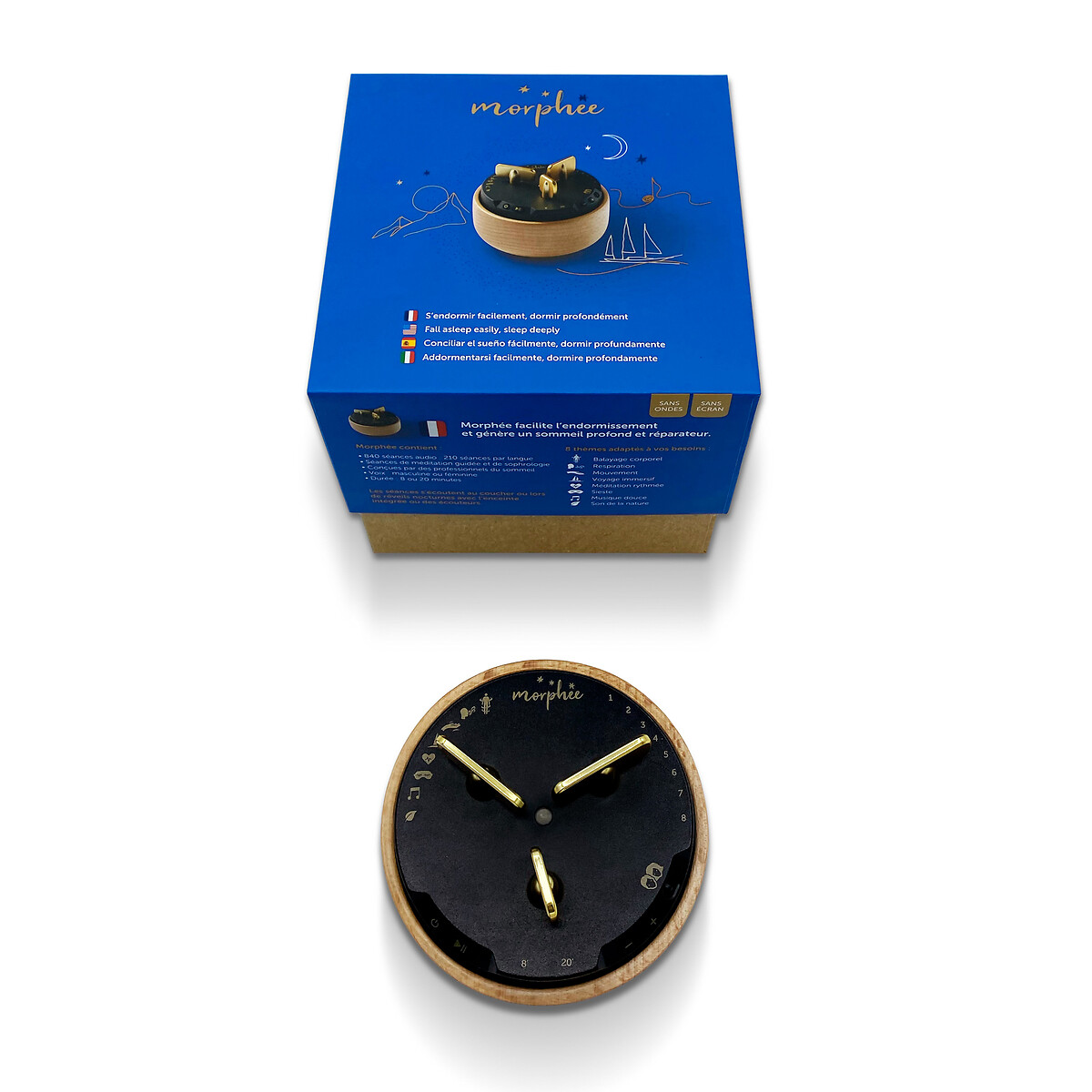 Box de méditation et sophrologie multi langues couleur unique, MORPHEE
