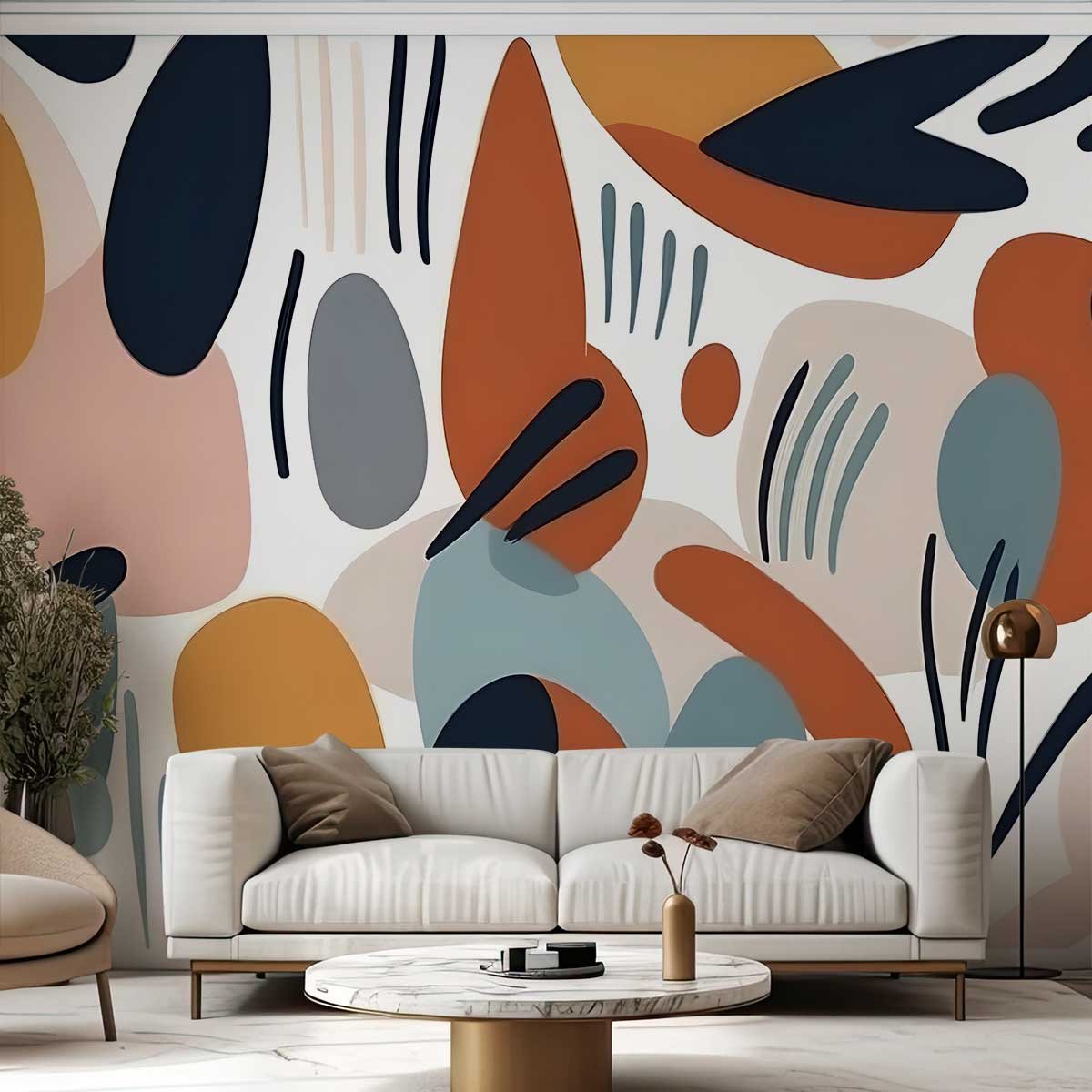 Papier peint ovales colorées intissé, HEXOA