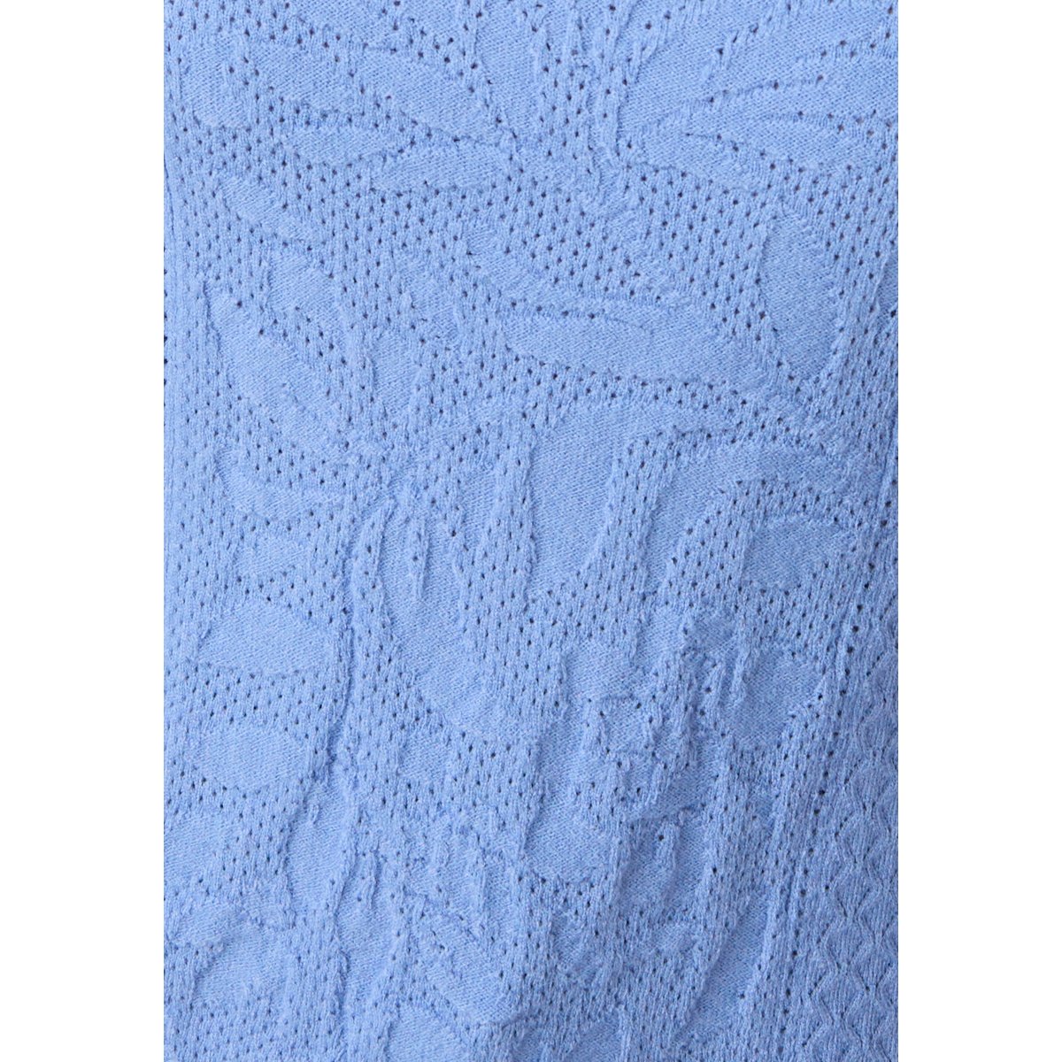 Pull jeu de maille fantaisie bleu, DAMART