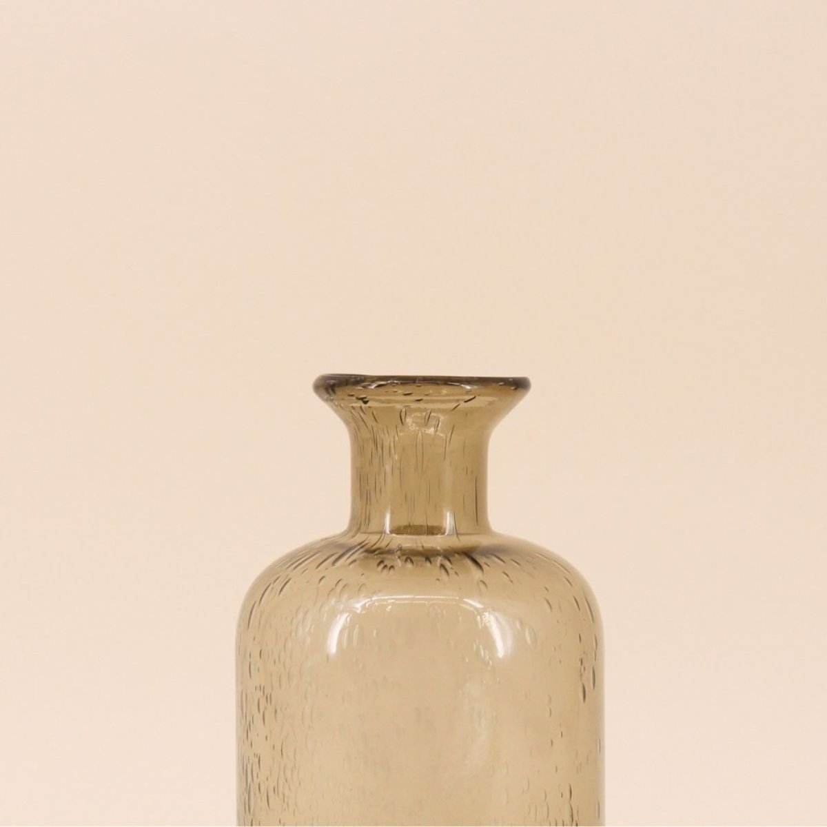 Vase en verre bulles, H30cm marron, ORNAMI