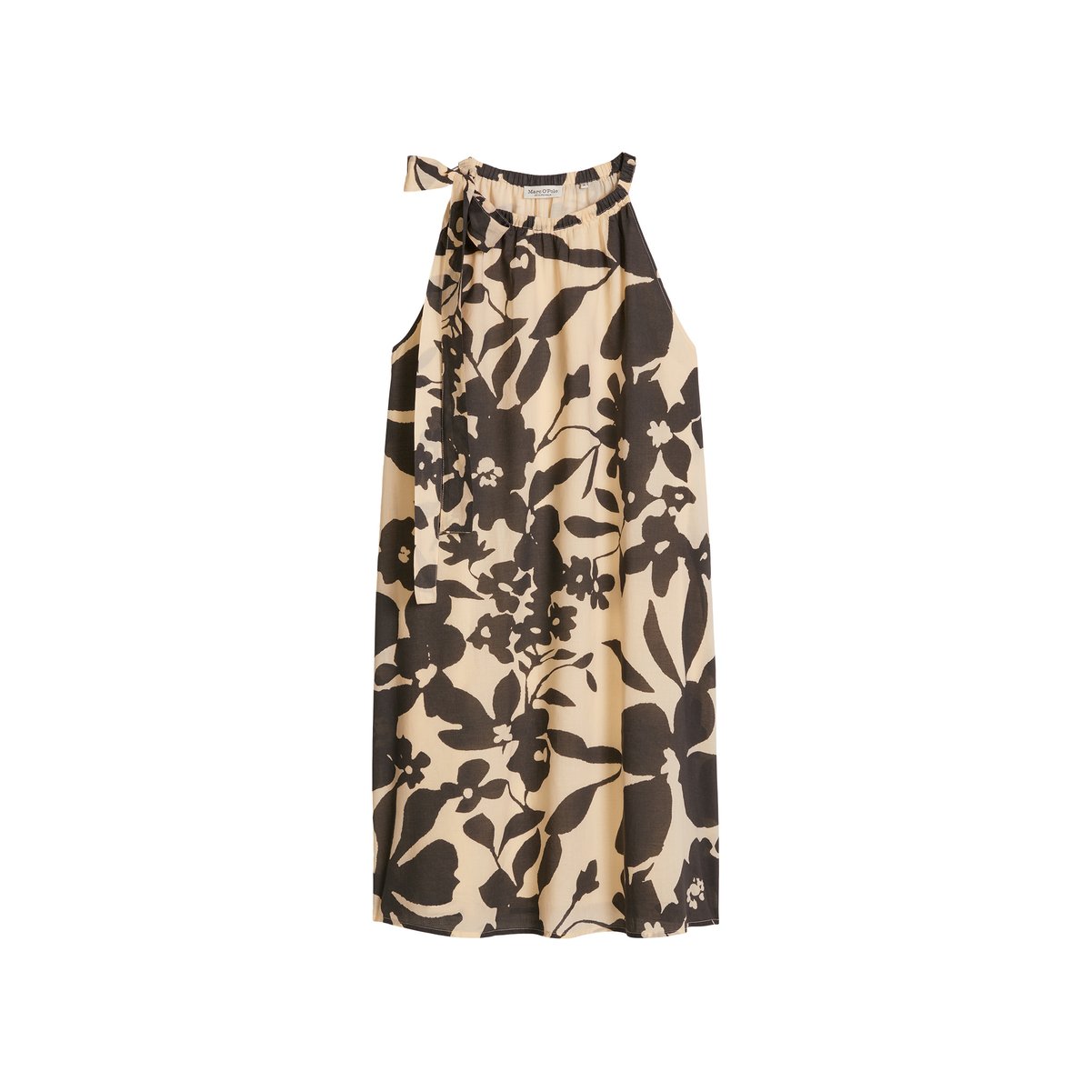 Robe d'été sans manches loose en voile de coton imprimé gris foncé, MARC O'POLO