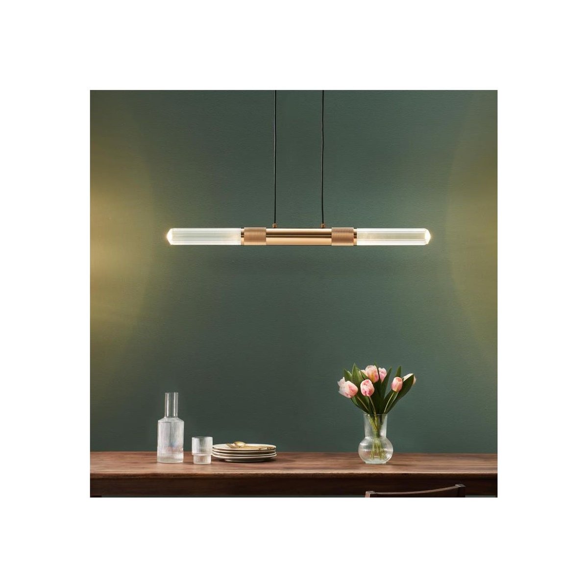 Suspension Élégante en Verre et Métal - HITA doré / laiton, KOSILUM