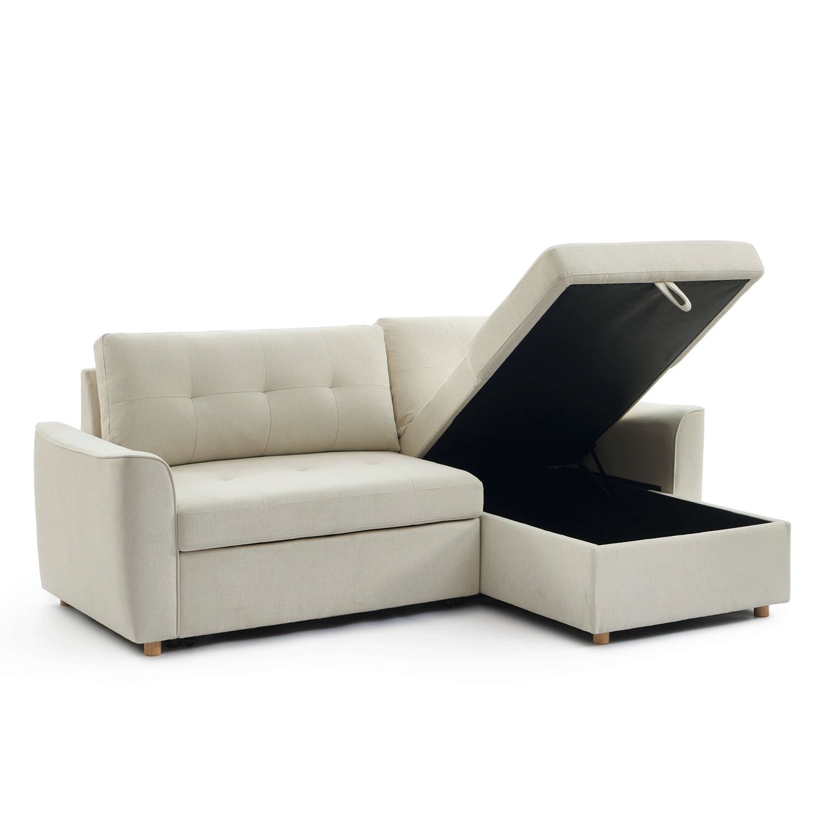 Canapé d'angle convertible tissu TAMARA beige, BAÏTA