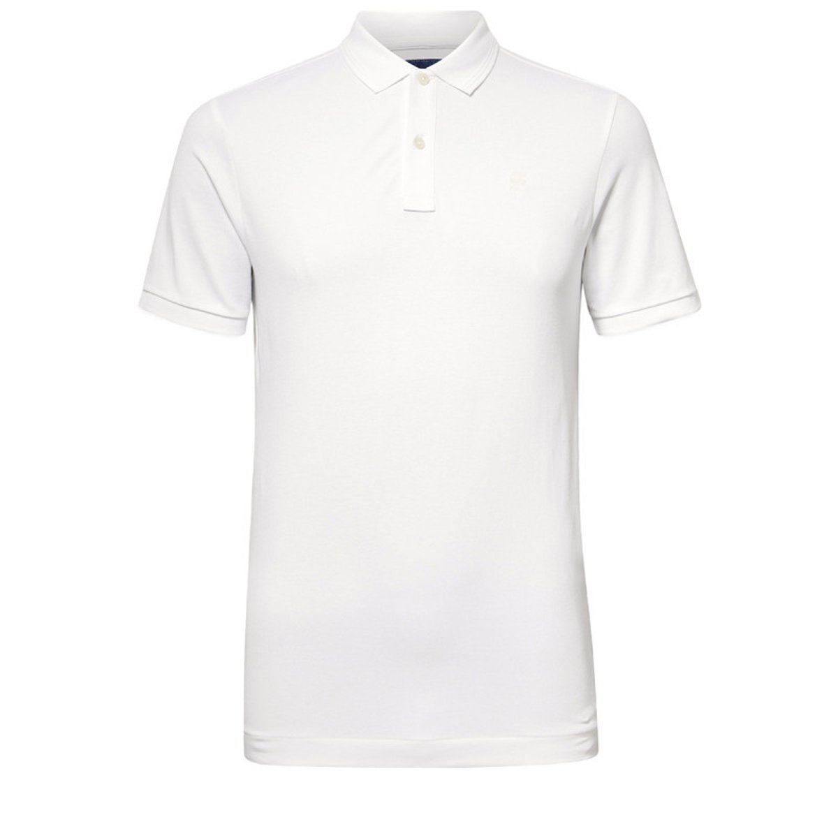 Polo en coton biologique rose uni avec une coupe droite et un col boutonné blanc, G-Star RAW