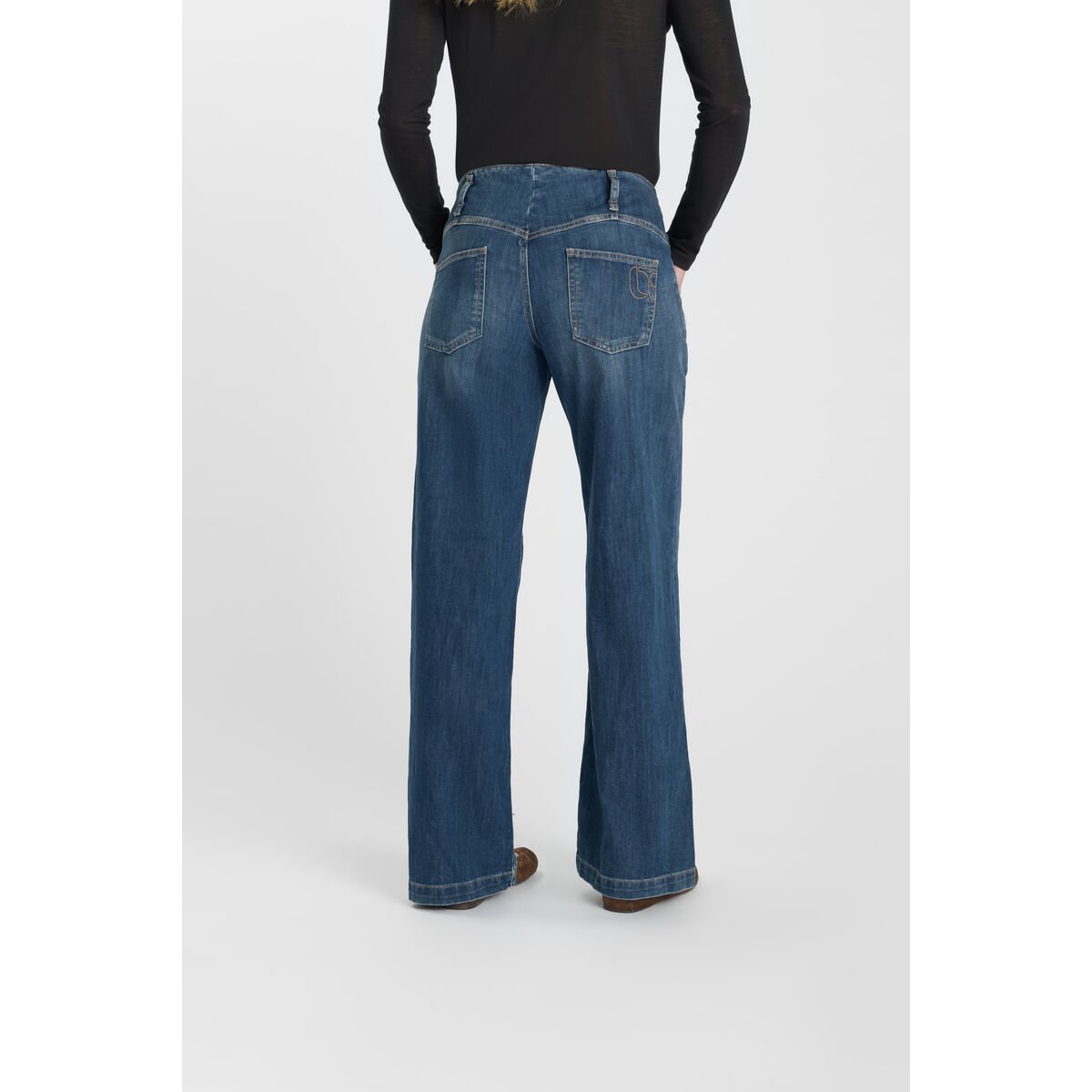Jeans loose, large wide leg , longueur 34 blue, LE TEMPS DES CERISES