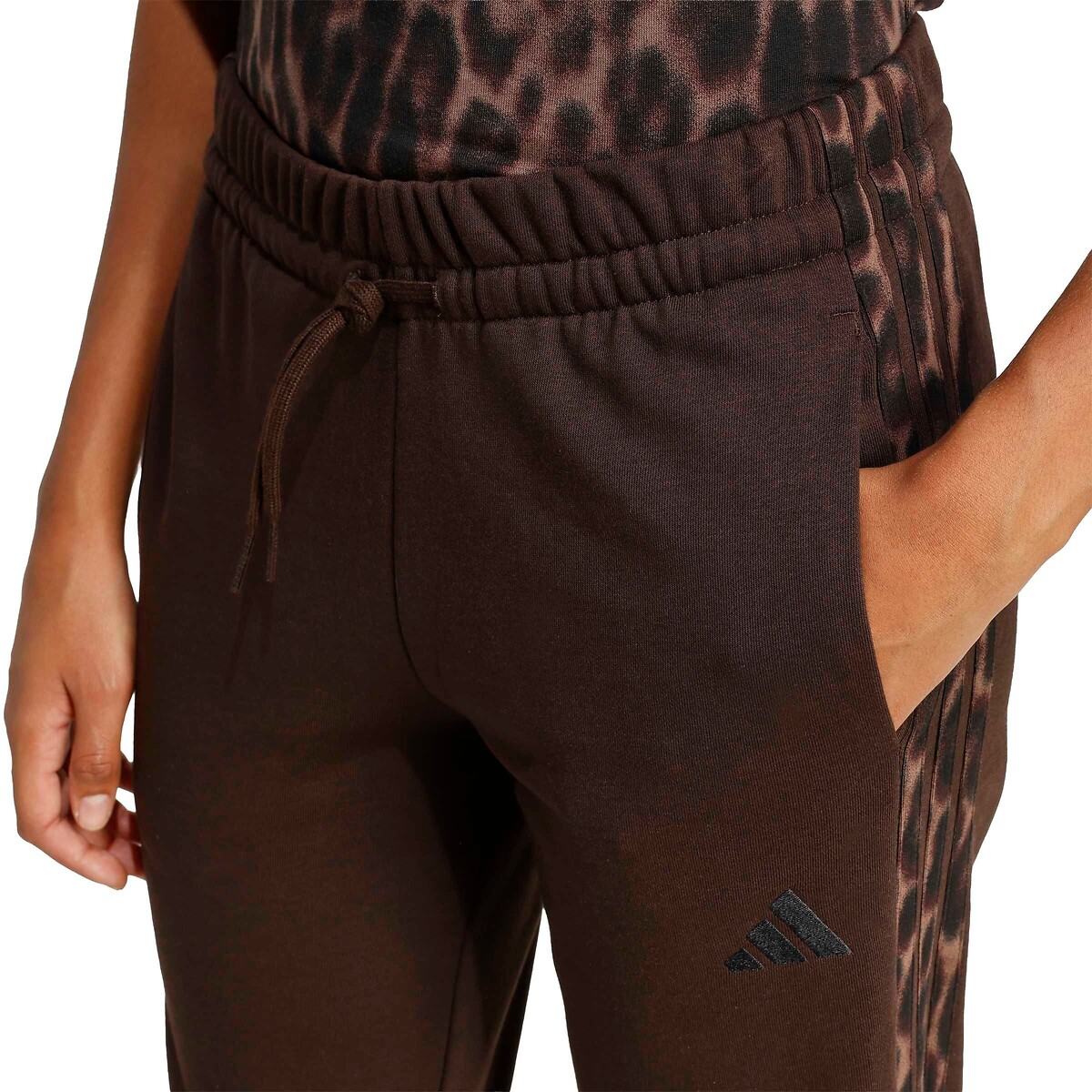 Pantaloni in felpa Essentials 3 bande stampa leopardata 90007061, ADIDAS SPORTSWEAR