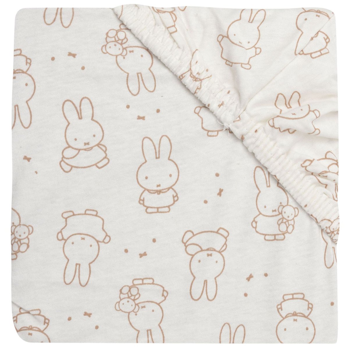 Drap housse en jersey blanc, terracotta, JOLLEIN