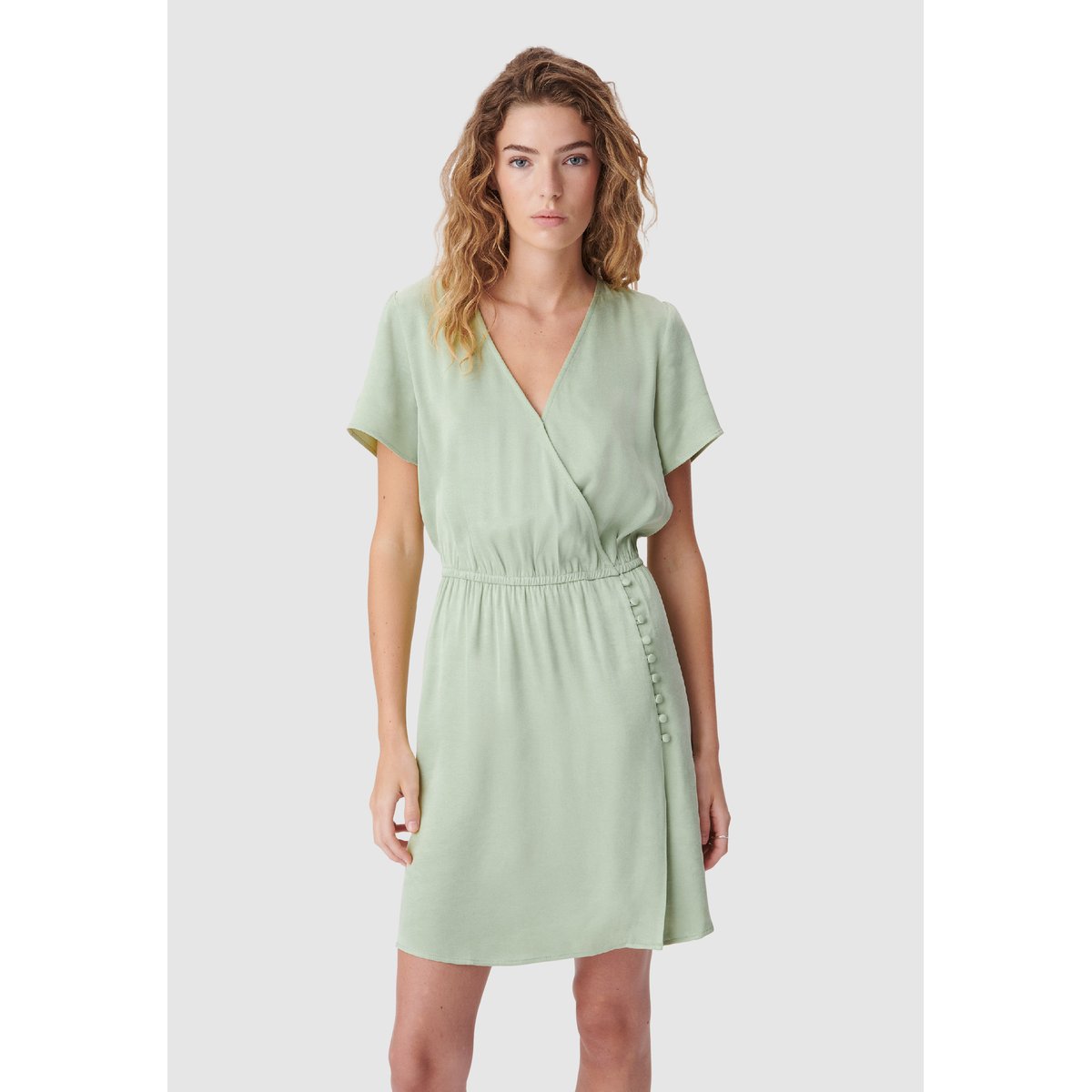 Robe courte forme cache-coeur avocado, IKKS