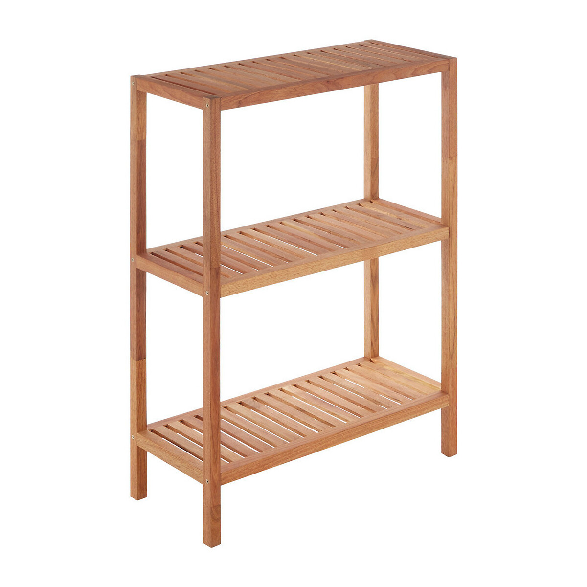 3-Tier Bathroom Shelf Unit in Walnut Wood brown , SO'HOME