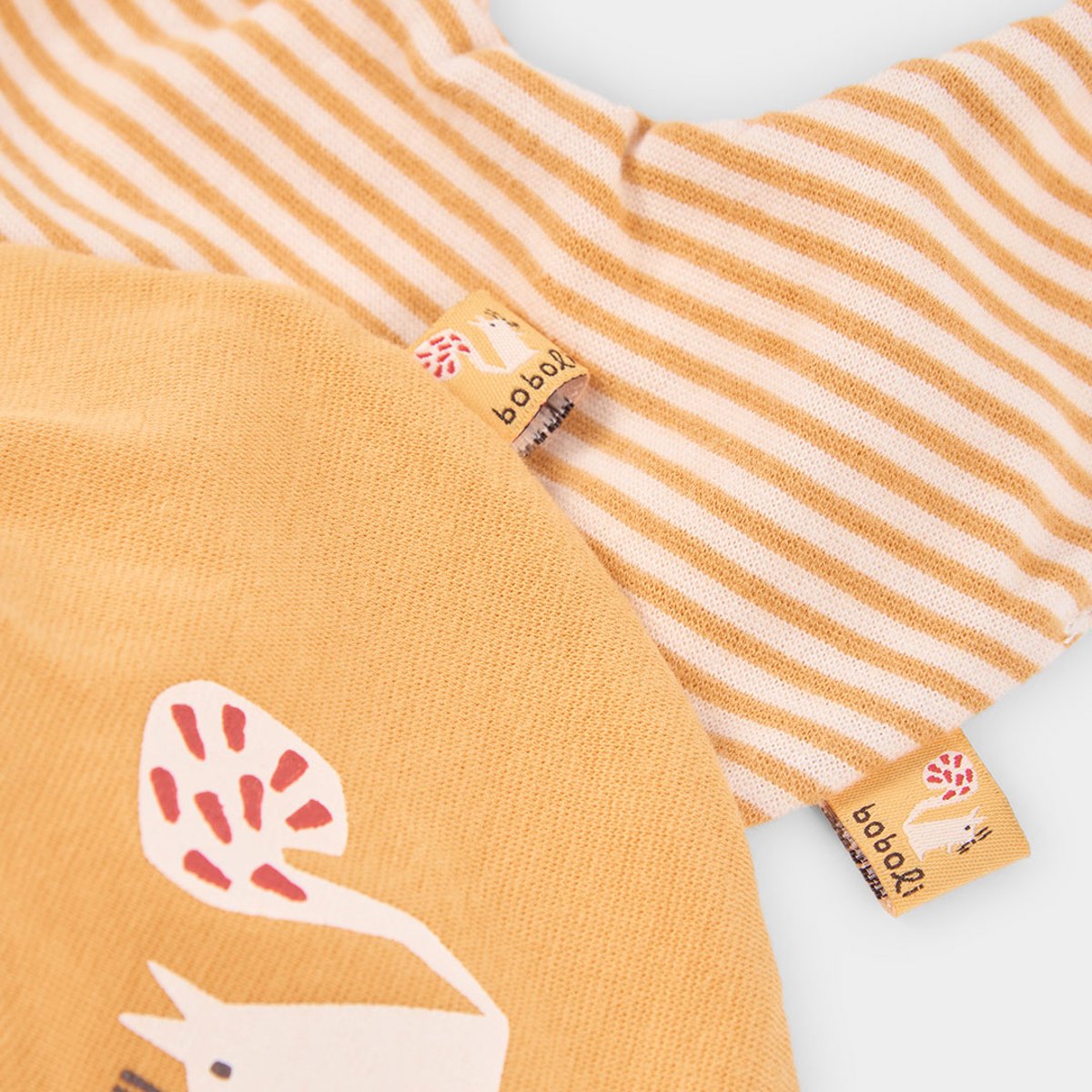 Lot 2 bavoirs bandana bébé imprimé écureuil multicolore, BOBOLI
