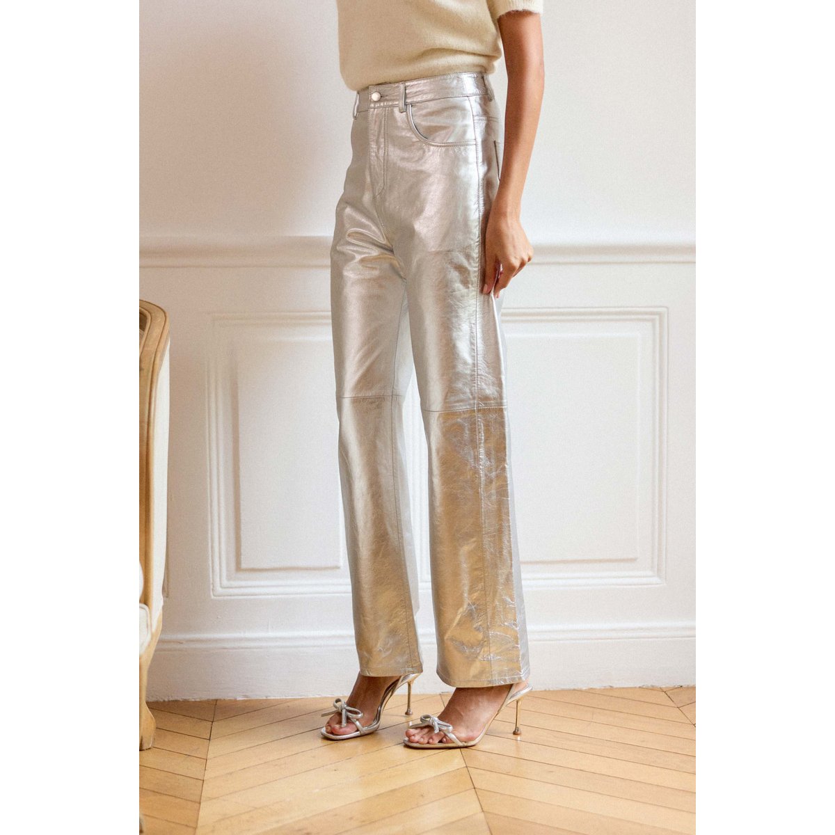 Pantalon droit uni ZEPHYR 69-argent, LA PETITE ETOILE
