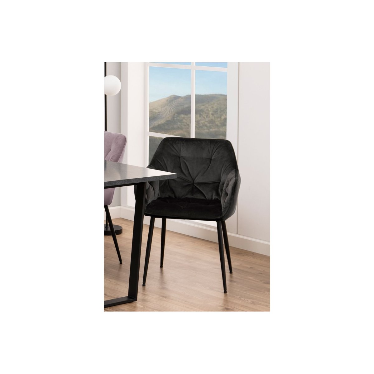 Fauteuil de salle à manger en velours et métal (lot de 2) - TERI gris marron, HELLIN, DEPUIS 1862