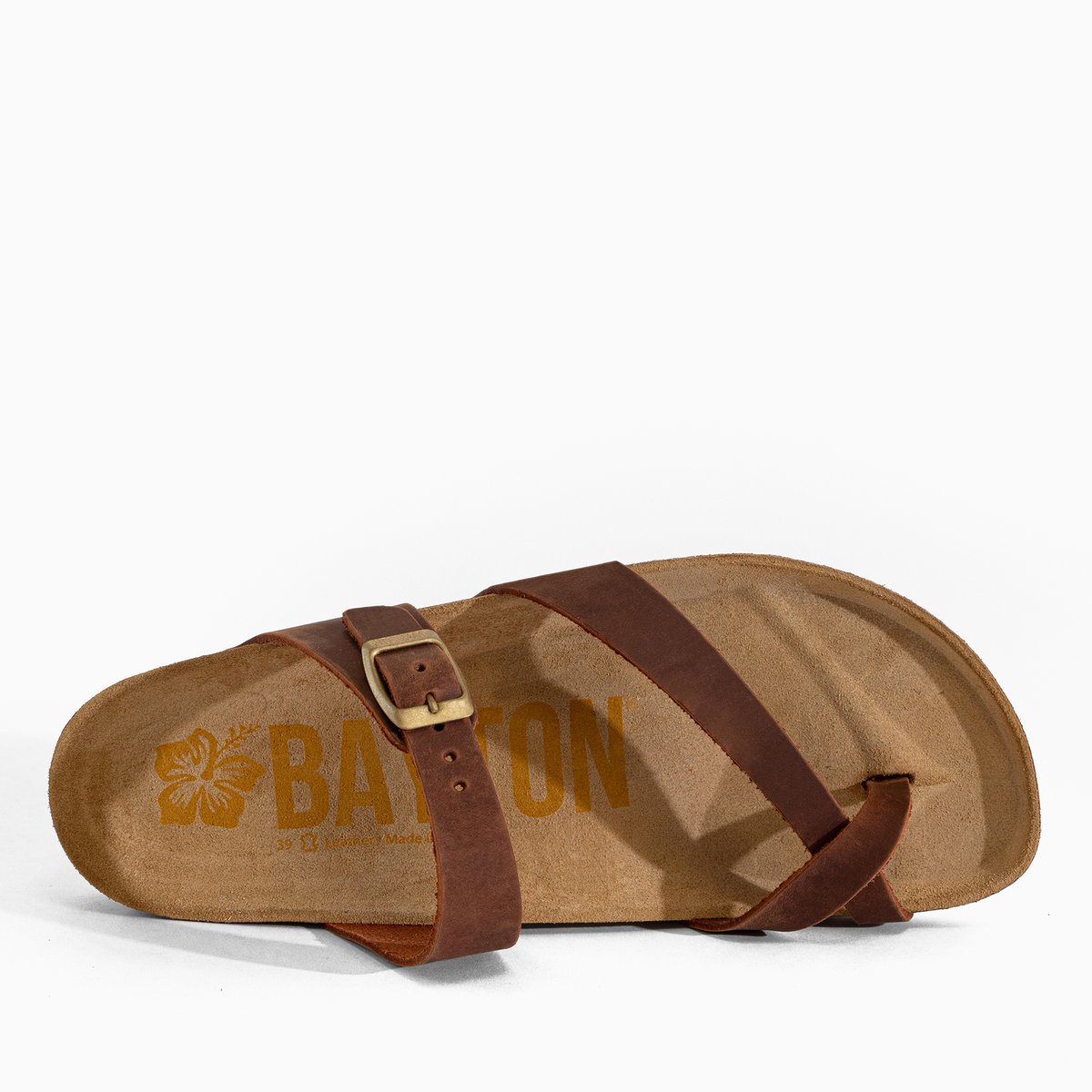 Tongs en cuir DIANE marron, BAYTON