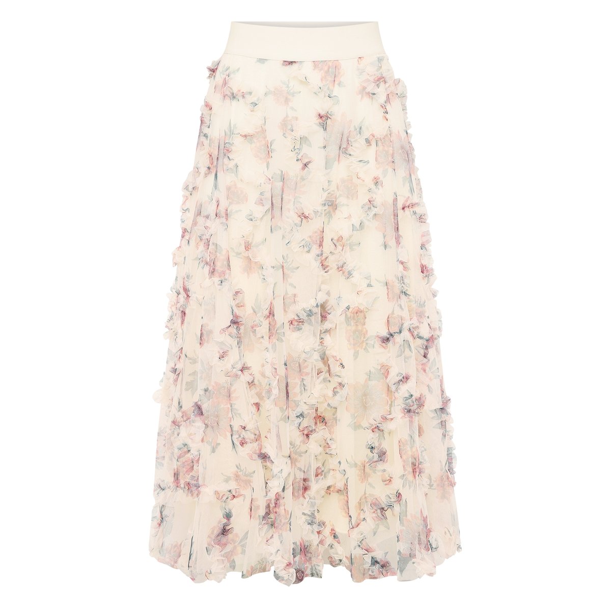 Jupe en tulle à imprimé à fleurs cream/pink, ZERO